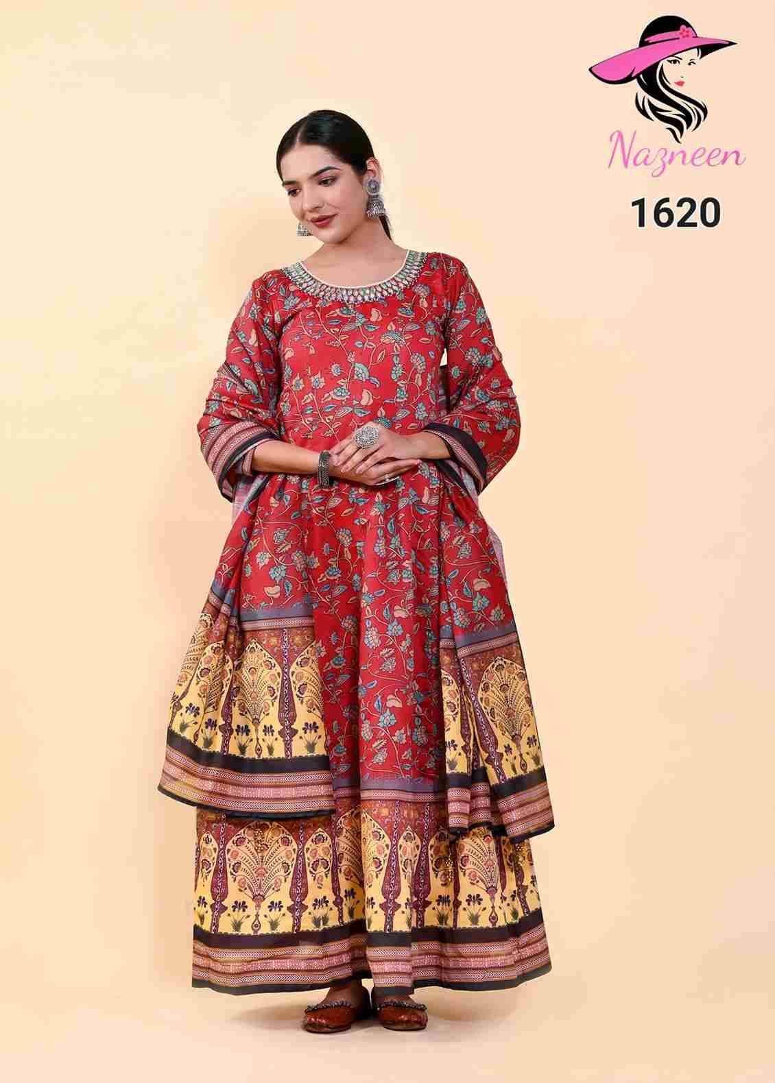 Saawan By Nazneen 1620 To 1625 Series Beautiful Stylish Fancy Colorful Casual Wear & Ethnic Wear Chanderi Silk Gowns With Dupatta At Wholesale Price