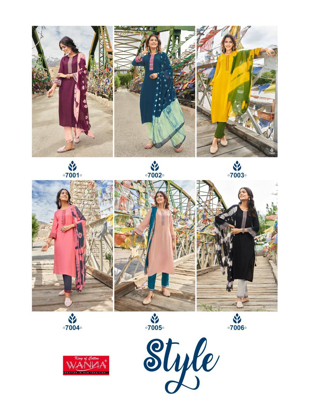 Style By Wanna 7001 To 7006 Series Beautiful Festive Suits Colorful Stylish Fancy Casual Wear & Ethnic Wear Rayon Slub Dresses At Wholesale Price