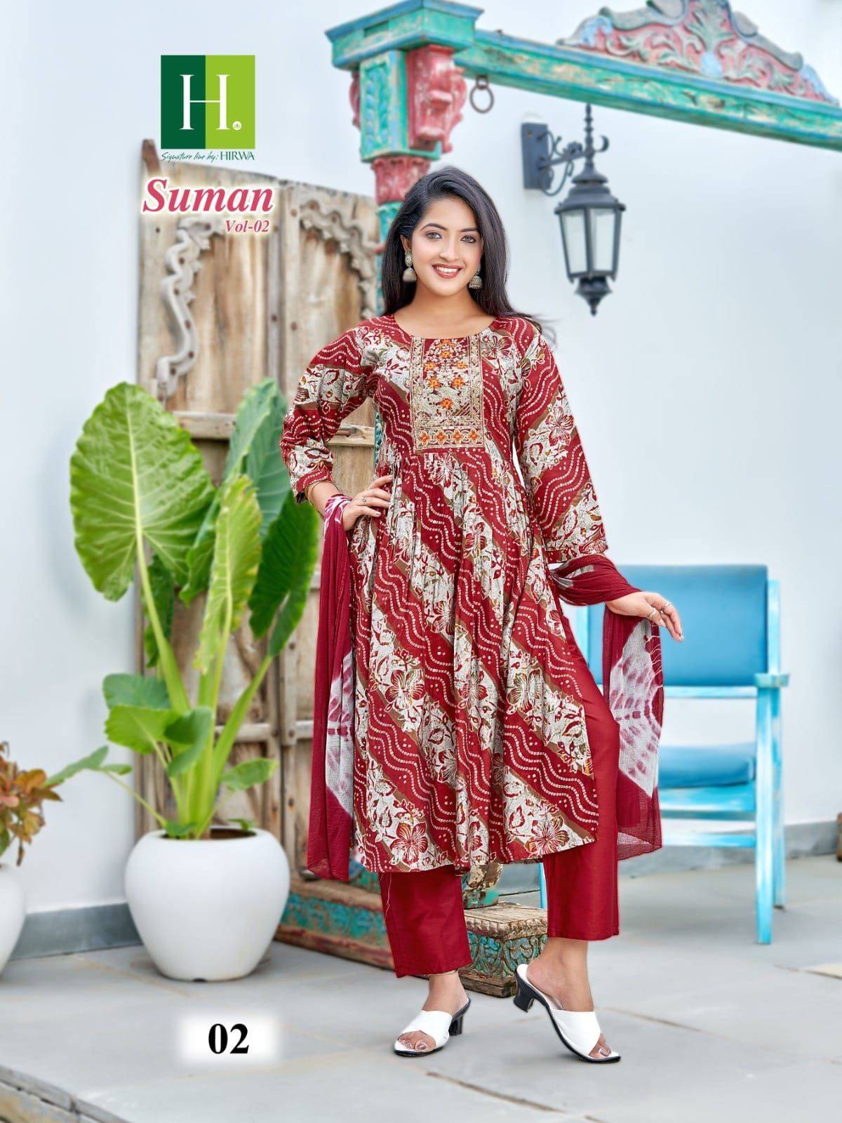 Suman Vol-2 By Hirwa 01 To 08 Series Beautiful Festive Suits Colorful Stylish Fancy Casual Wear & Ethnic Wear Modal Foil Dresses At Wholesale Price