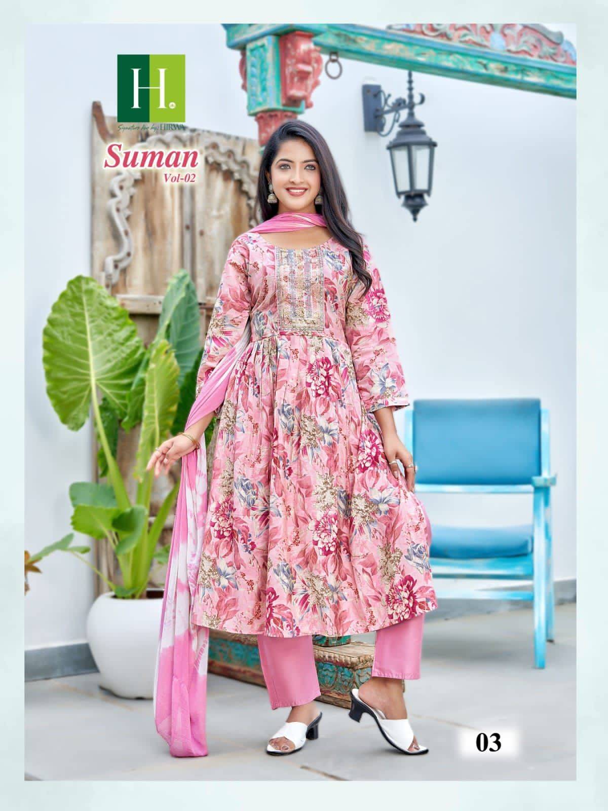 Suman Vol-2 By Hirwa 01 To 08 Series Beautiful Festive Suits Colorful Stylish Fancy Casual Wear & Ethnic Wear Modal Foil Dresses At Wholesale Price