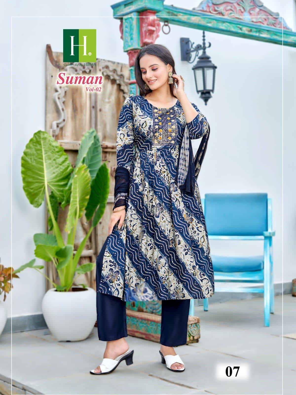 Suman Vol-2 By Hirwa 01 To 08 Series Beautiful Festive Suits Colorful Stylish Fancy Casual Wear & Ethnic Wear Modal Foil Dresses At Wholesale Price