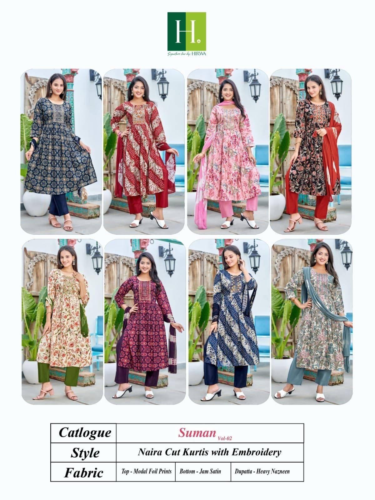 Suman Vol-2 By Hirwa 01 To 08 Series Beautiful Festive Suits Colorful Stylish Fancy Casual Wear & Ethnic Wear Modal Foil Dresses At Wholesale Price