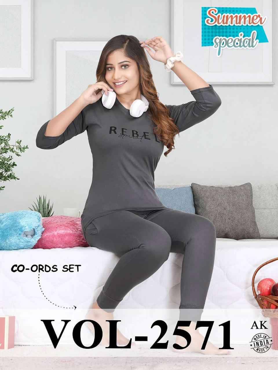 Summer Special Vol-2571 By Fashion Talk 2571-A To 2571-F Series Beautiful Stylish Fancy Colorful Casual Wear & Ethnic Wear Hosiery Cotton Night Suits At Wholesale Price