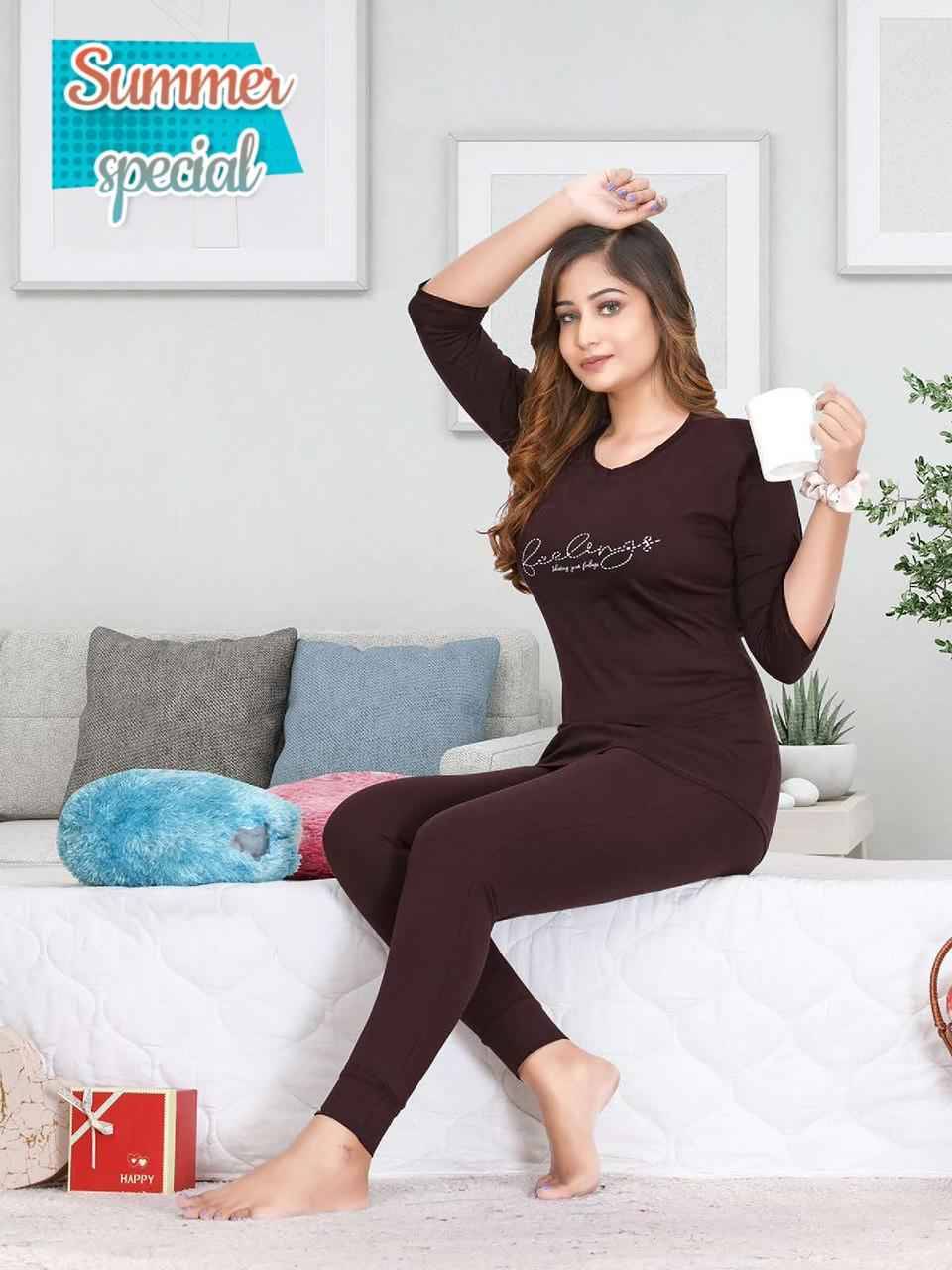 Summer Special Vol-2571 By Fashion Talk 2571-A To 2571-F Series Beautiful Stylish Fancy Colorful Casual Wear & Ethnic Wear Hosiery Cotton Night Suits At Wholesale Price
