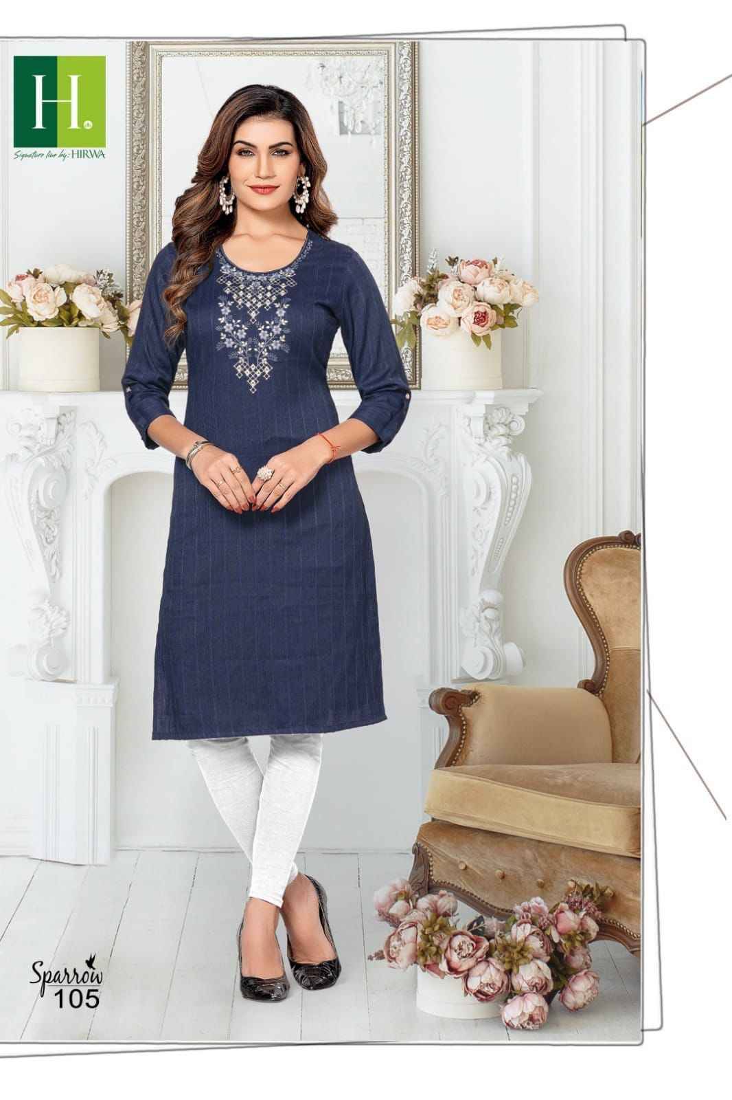 Sparrow By Hirwa 101 To 106 Series Designer Stylish Fancy Colorful Beautiful Party Wear & Ethnic Wear Collection Rayon Embroidery Kurtis At Wholesale Price