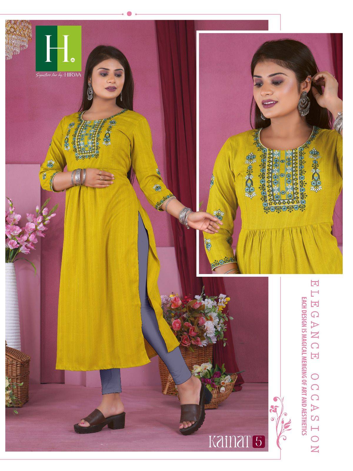 Kainat By Hirwa 1 To 5 Series Designer Stylish Fancy Colorful Beautiful Party Wear & Ethnic Wear Collection Viscose Rayon Kurtis At Wholesale Price