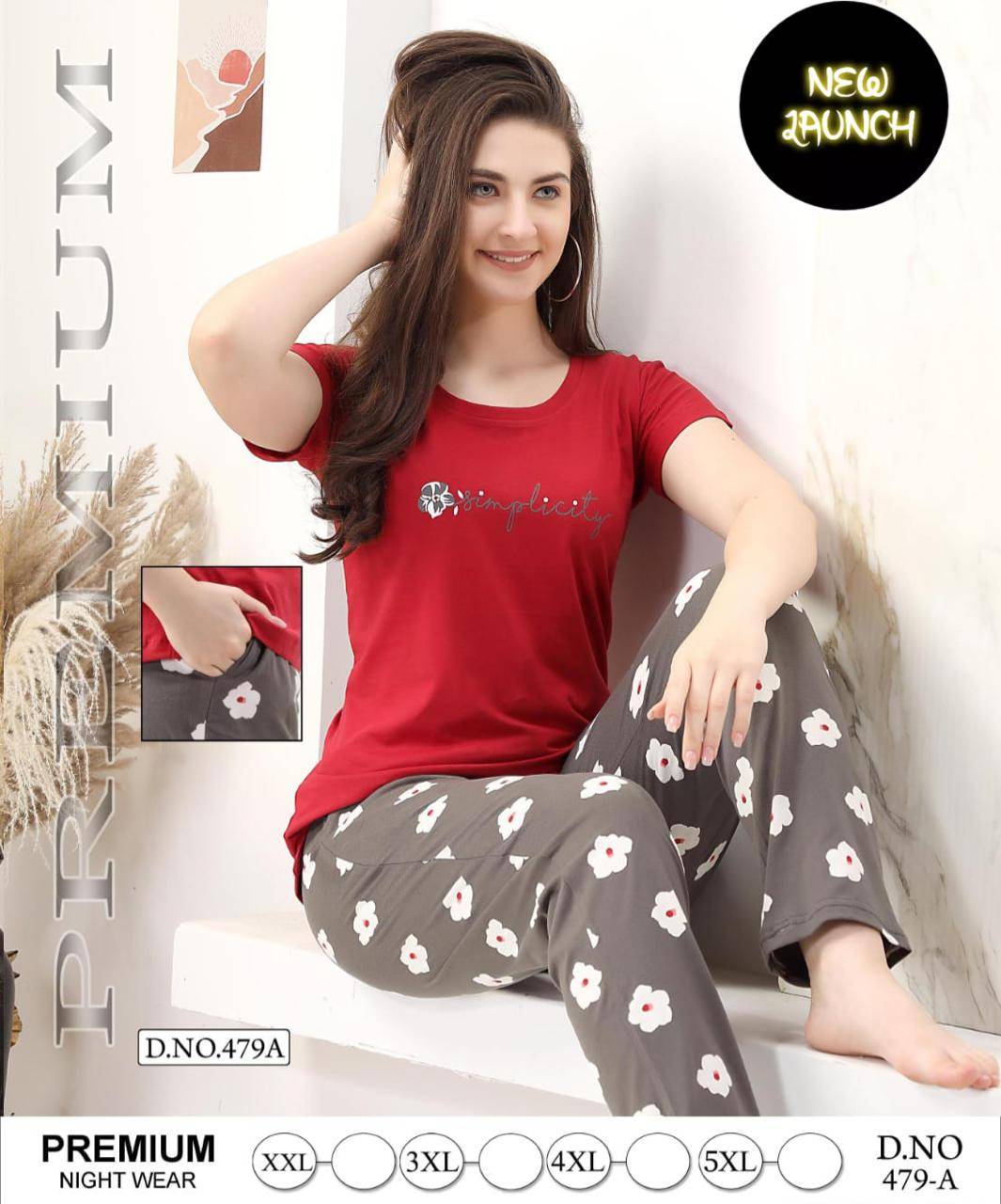 Night Wear Vol-479 By Fashion Talk 479-A To 479-F Series Beautiful Stylish Fancy Colorful Casual Wear & Ethnic Wear Hosiery Cotton Night Suits At Wholesale Price