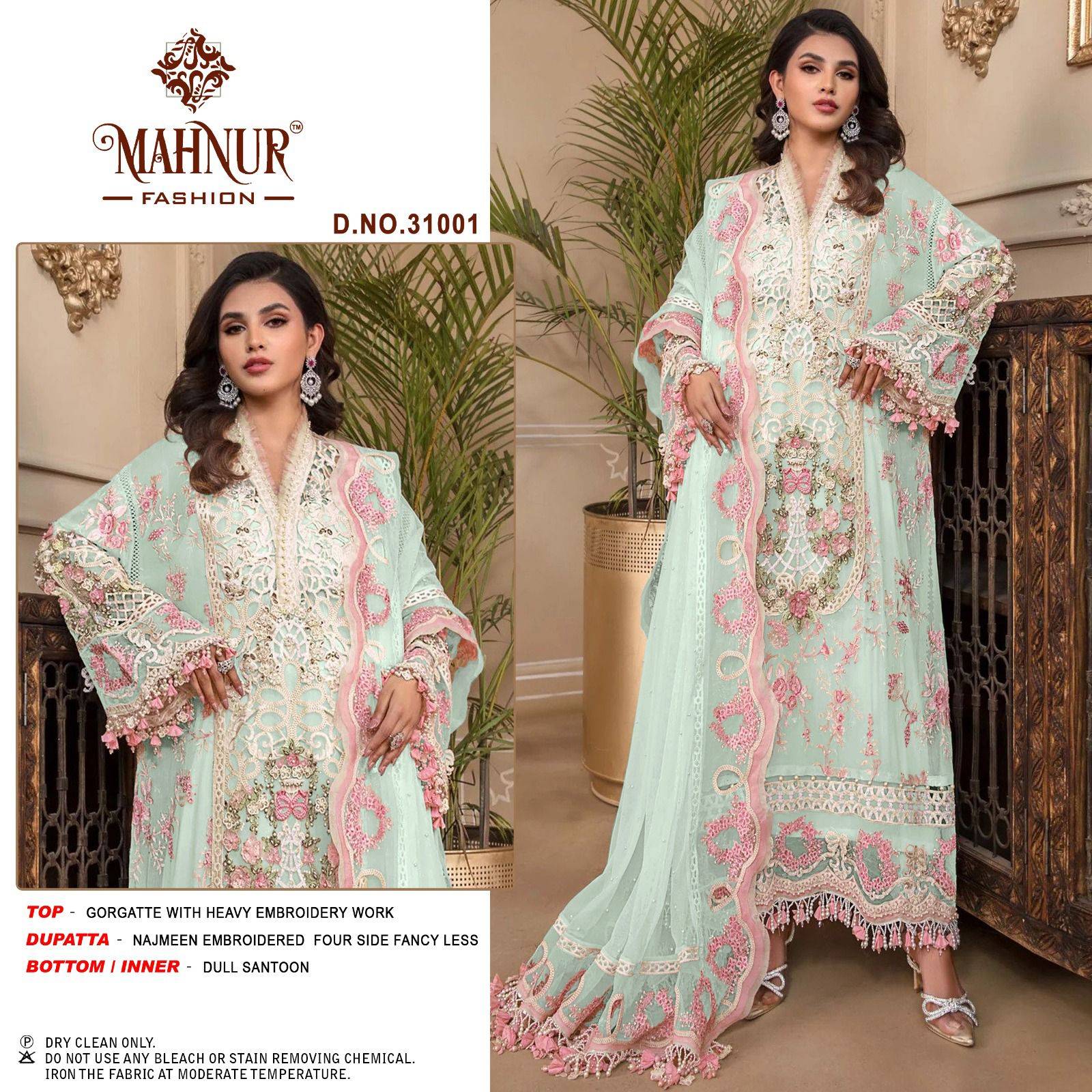 Mahnur Vol-31 By Mahnur Fashion 31001 To 31003 Series Designer Pakistani Suits Beautiful Stylish Fancy Colorful Party Wear & Occasional Wear Georgette Embroidered Dresses At Wholesale Price