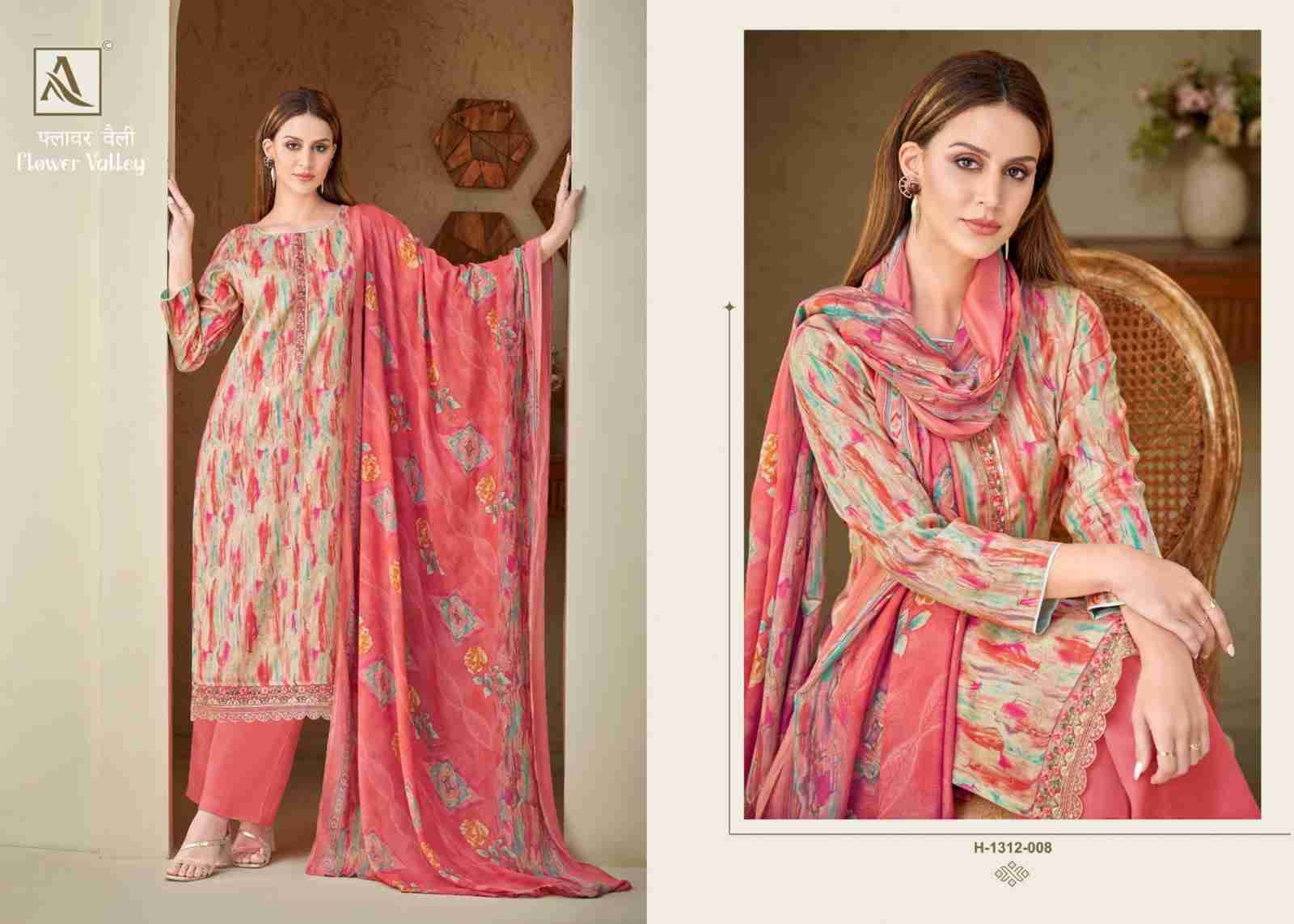 Flower Valley By Alok Suit 1312-001 To 1312-008 Series Beautiful Festive Suits Colorful Stylish Fancy Casual Wear & Ethnic Wear Pure Viscose Muslin Print With Embroidered Dresses At Wholesale Price