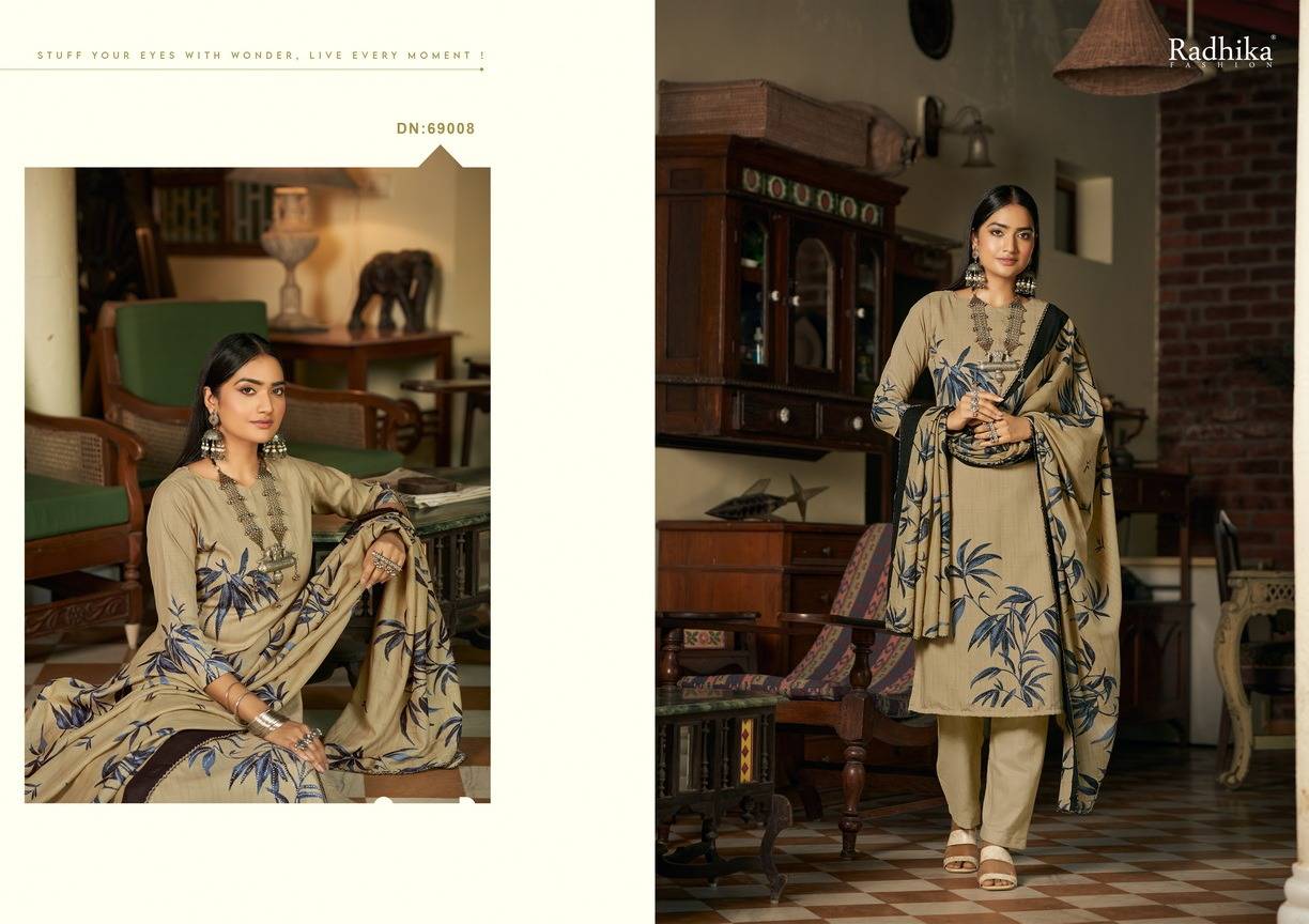 Kenza Vol-11 By Radhika Fashion 69001 To 69008 Series Beautiful Festive Suits Colorful Stylish Fancy Casual Wear & Ethnic Wear Pure Cotton Slub Print With Work Dresses At Wholesale Price