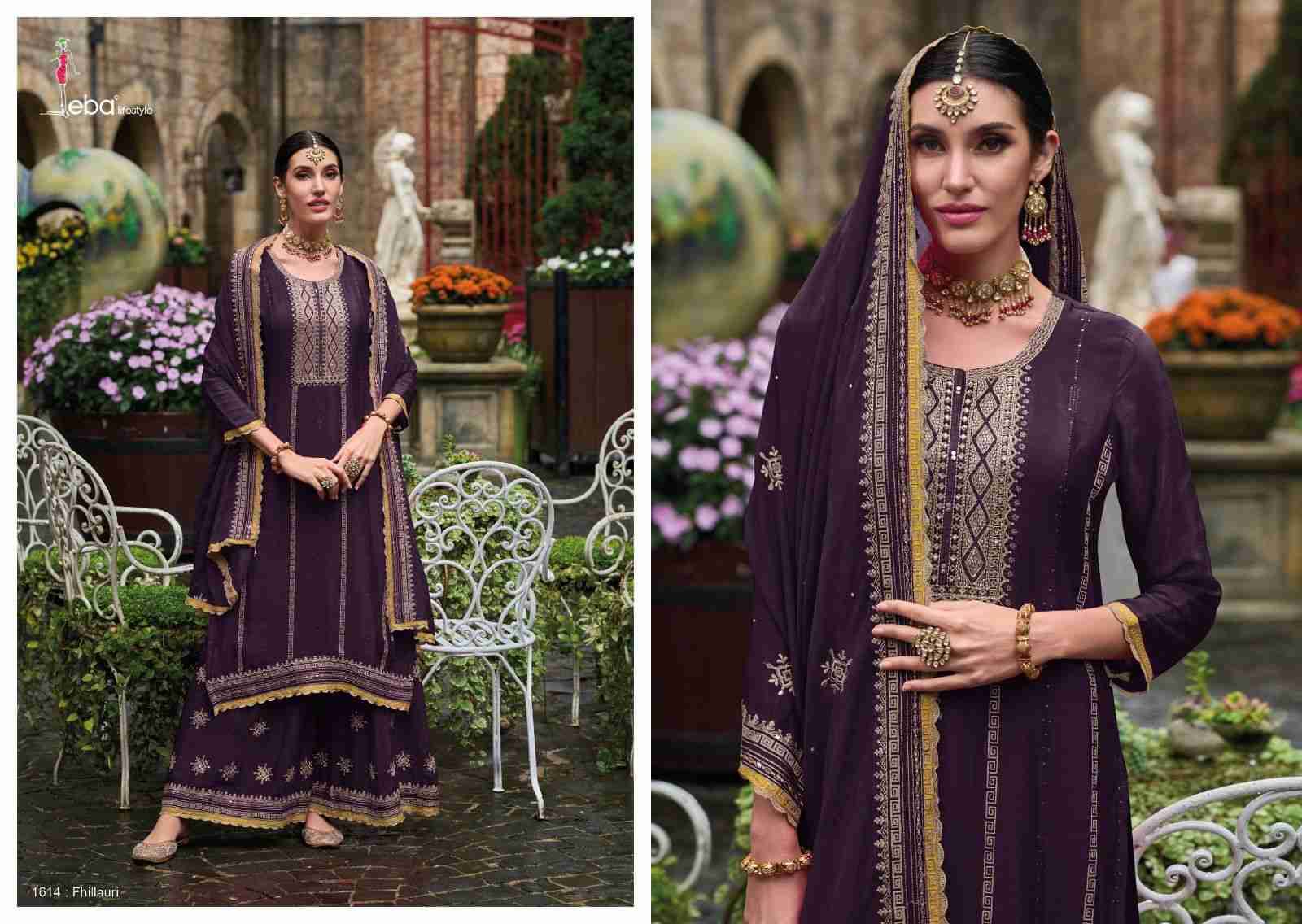 Fhillauri By Eba Lifestyle 1612 To 1615 Series Designer Sharara Suits Beautiful Stylish Fancy Colorful Party Wear & Occasional Wear Chinnon With Embroidery Dresses At Wholesale Price