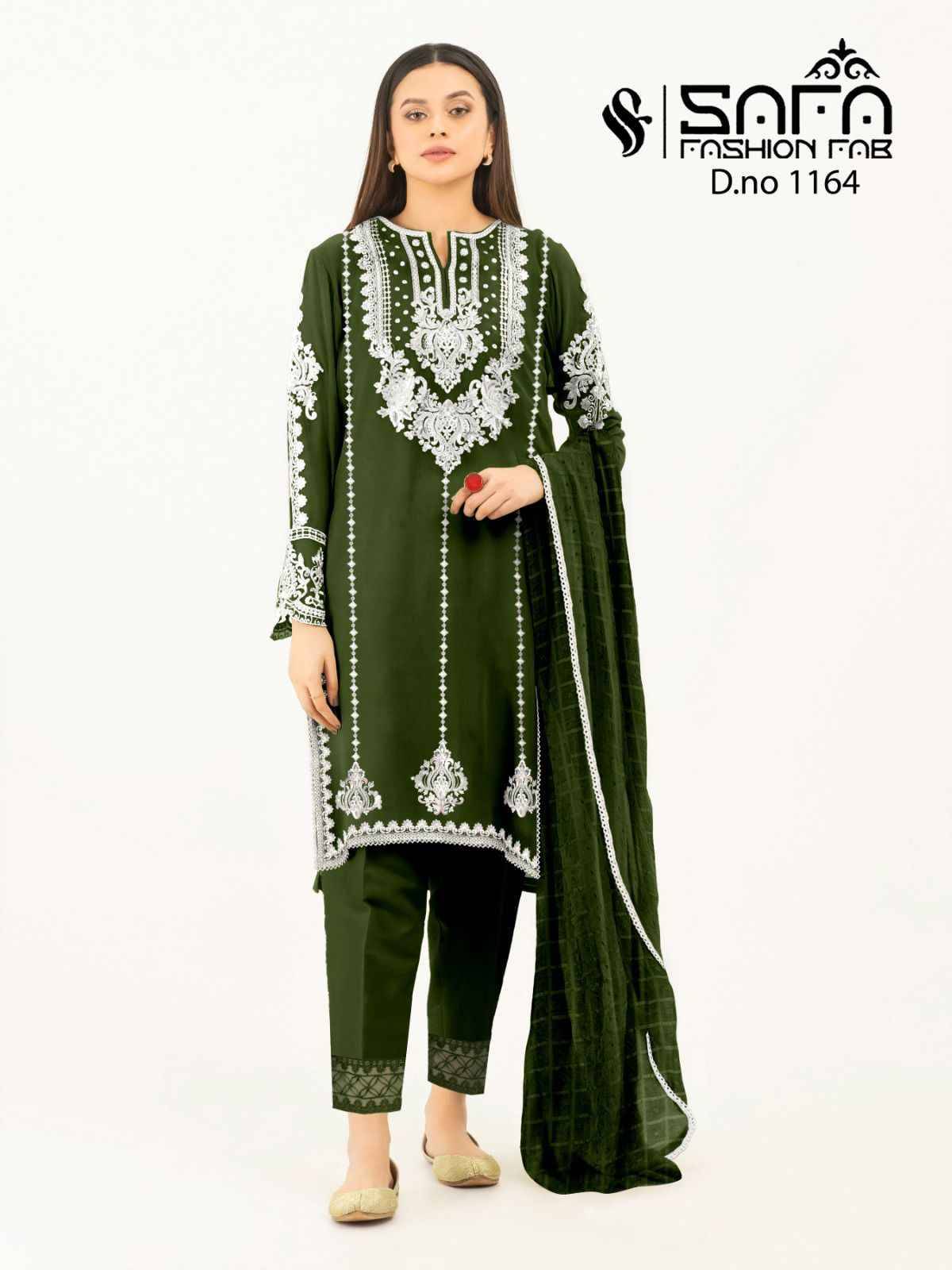 Safa 1164 Colours By Safa Fashion 1164-A To 1164-C Series Beautiful Festive Suits Colorful Stylish Fancy Casual Wear & Ethnic Wear Heavy Georgette Dresses At Wholesale Price