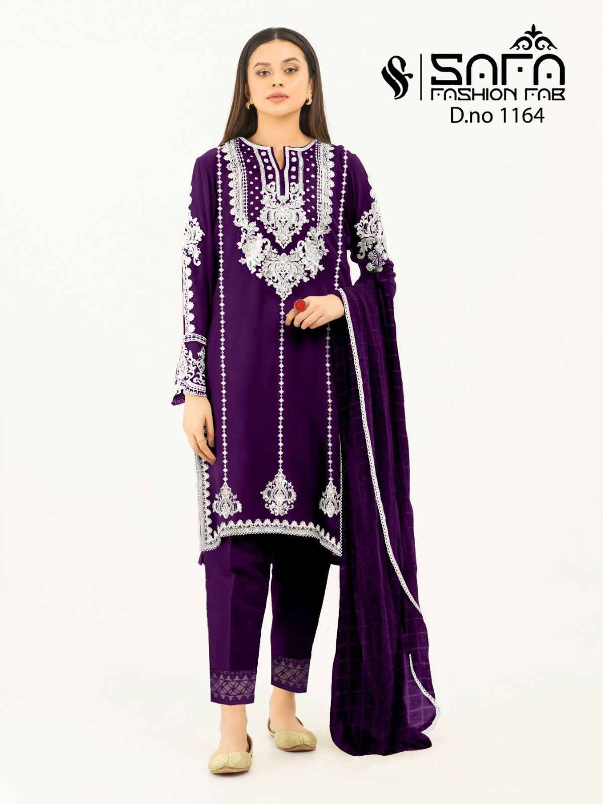 Safa 1164 Colours By Safa Fashion 1164-A To 1164-C Series Beautiful Festive Suits Colorful Stylish Fancy Casual Wear & Ethnic Wear Heavy Georgette Dresses At Wholesale Price