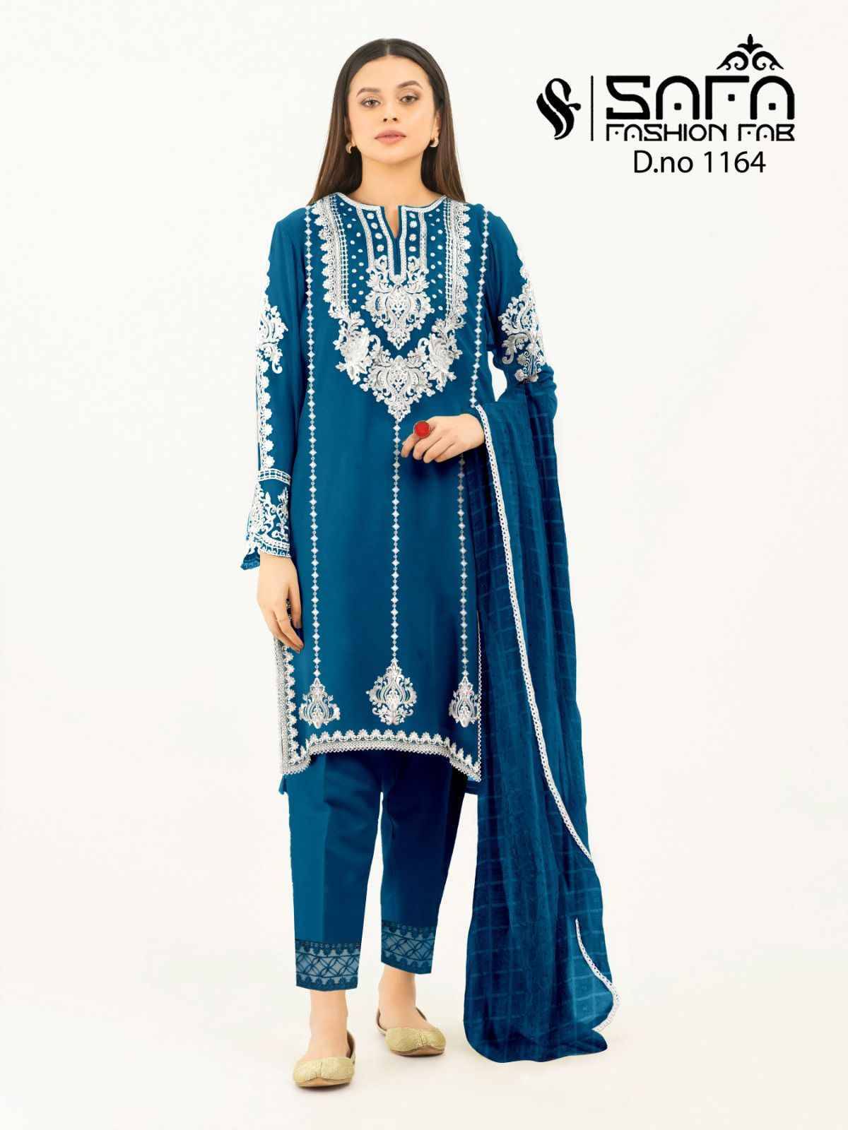 Safa 1164 Colours By Safa Fashion 1164-A To 1164-C Series Beautiful Festive Suits Colorful Stylish Fancy Casual Wear & Ethnic Wear Heavy Georgette Dresses At Wholesale Price