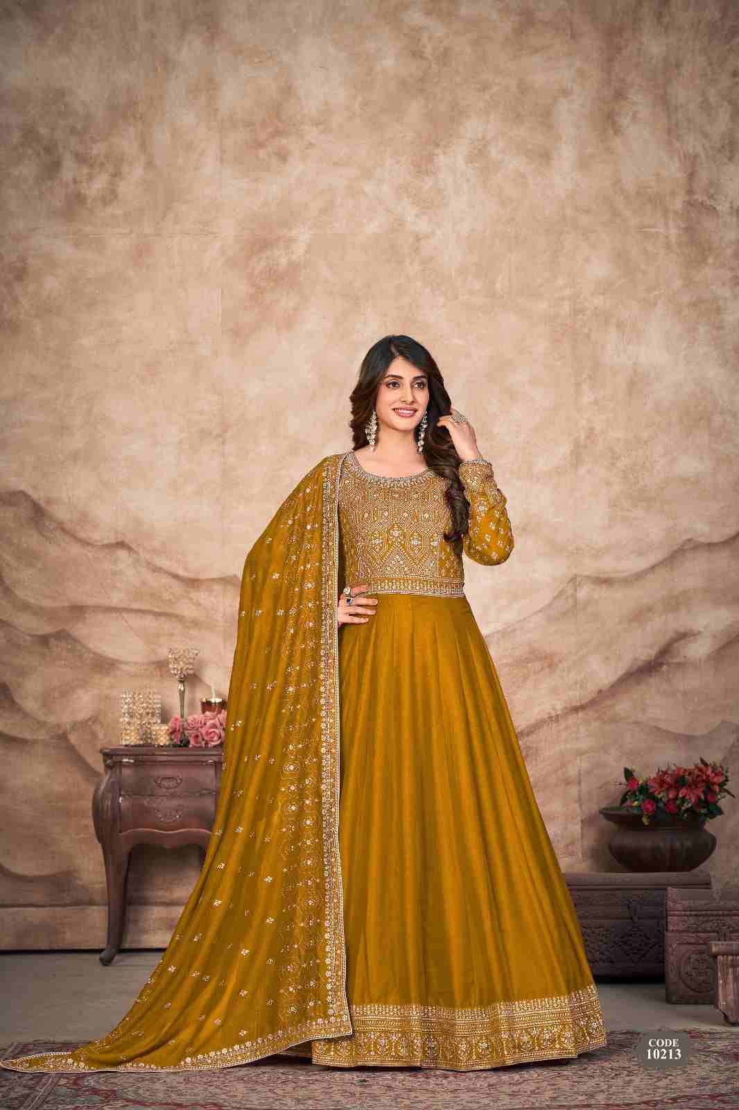 Anjubaa Vol-21 By Fashid Wholesale 10211 To 10214 Series Beautiful Anarkali Suits Colorful Stylish Fancy Casual Wear & Ethnic Wear Art Silk Embroidered Dresses At Wholesale Price