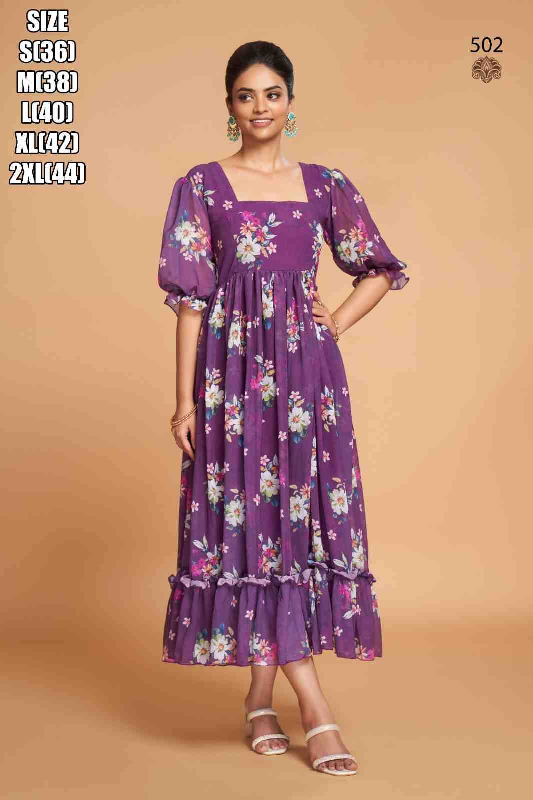 Lisa By Kaamiri 01 To 04 Series Designer Stylish Fancy Colorful Beautiful Party Wear & Ethnic Wear Collection Faux Georgette Print Kurtis At Wholesale Price