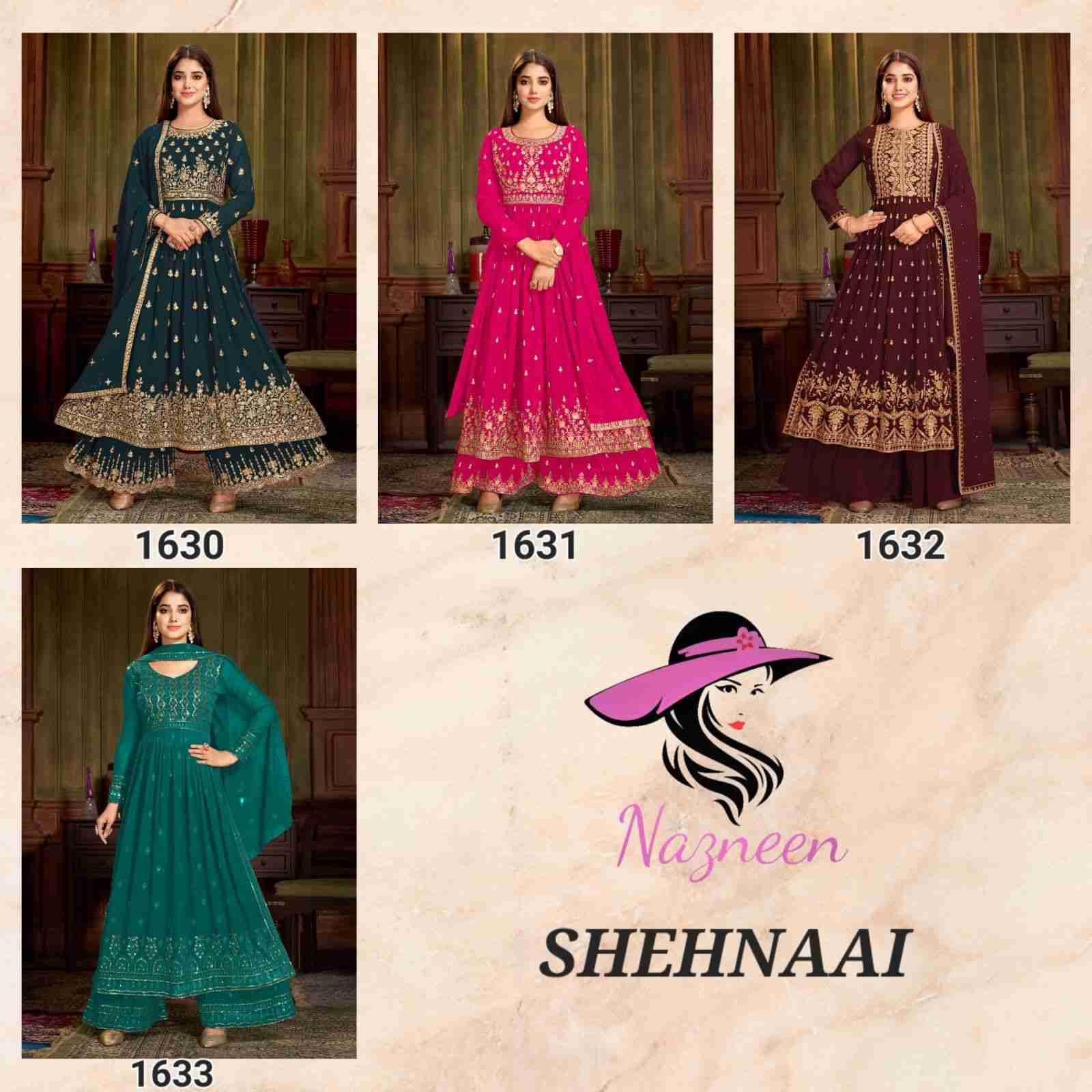 Shehnaai By Nazneen 1630 To 1633 Series Sharara Suits Beautiful Fancy Colorful Stylish Party Wear & Occasional Wear Georgette With Embroidery Dresses At Wholesale Price