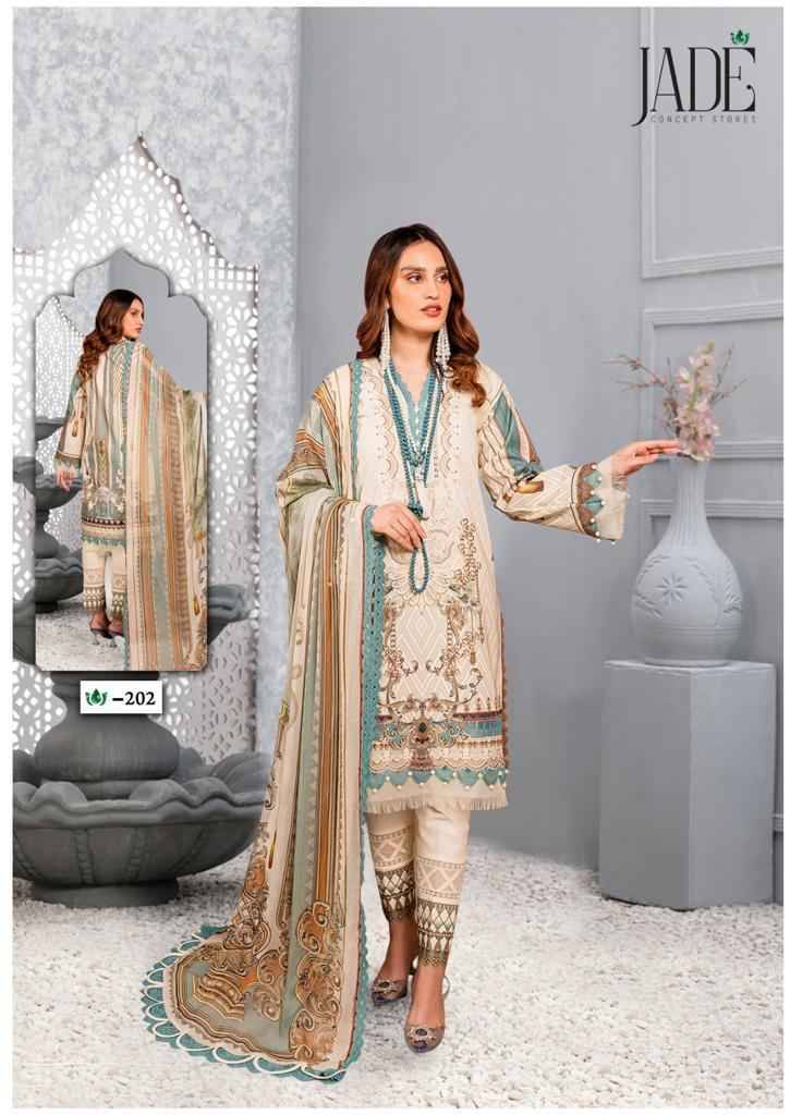Crimson Vol-2 By Jade 201 To 206 Series Beautiful Festive Suits Colorful Stylish Fancy Casual Wear & Ethnic Wear Pure Lawn Print Dresses At Wholesale Price