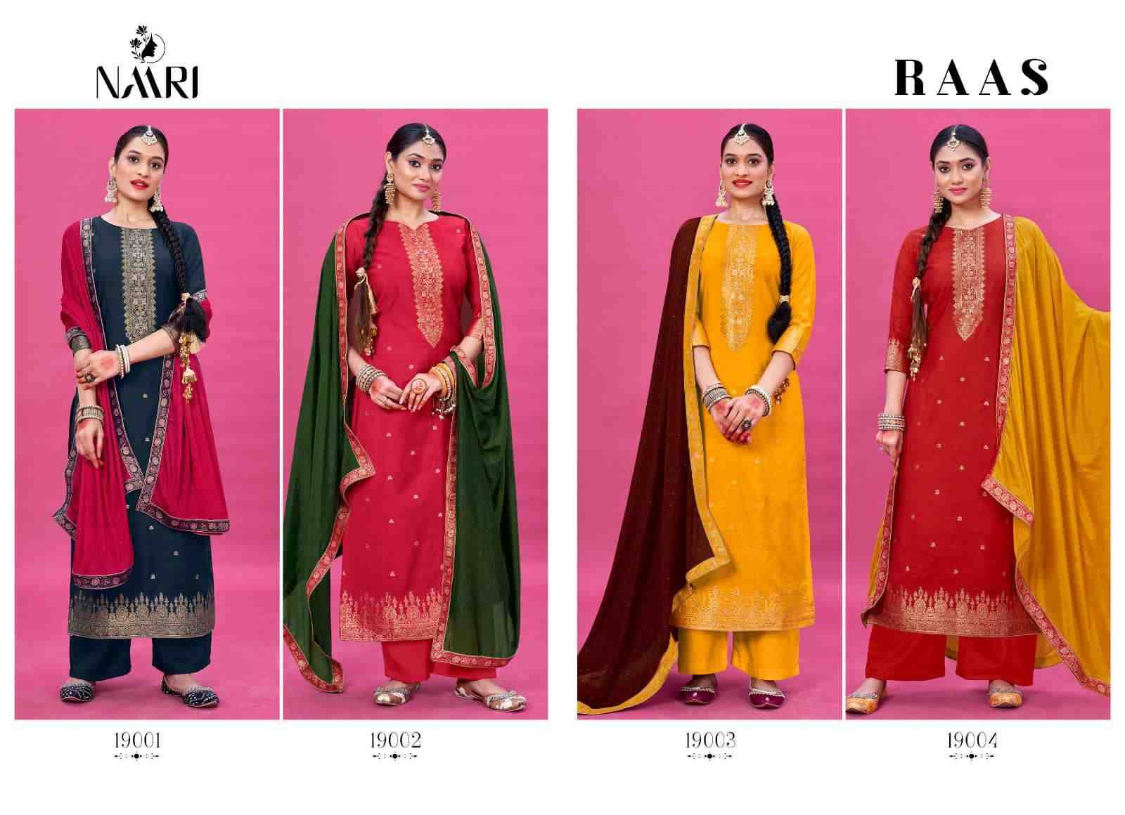 Raas By Naari 19001 To 19004 Series Beautiful Stylish Festive Suits Fancy Colorful Casual Wear & Ethnic Wear & Ready To Wear Pure Jacquard Viscose Dresses At Wholesale Price