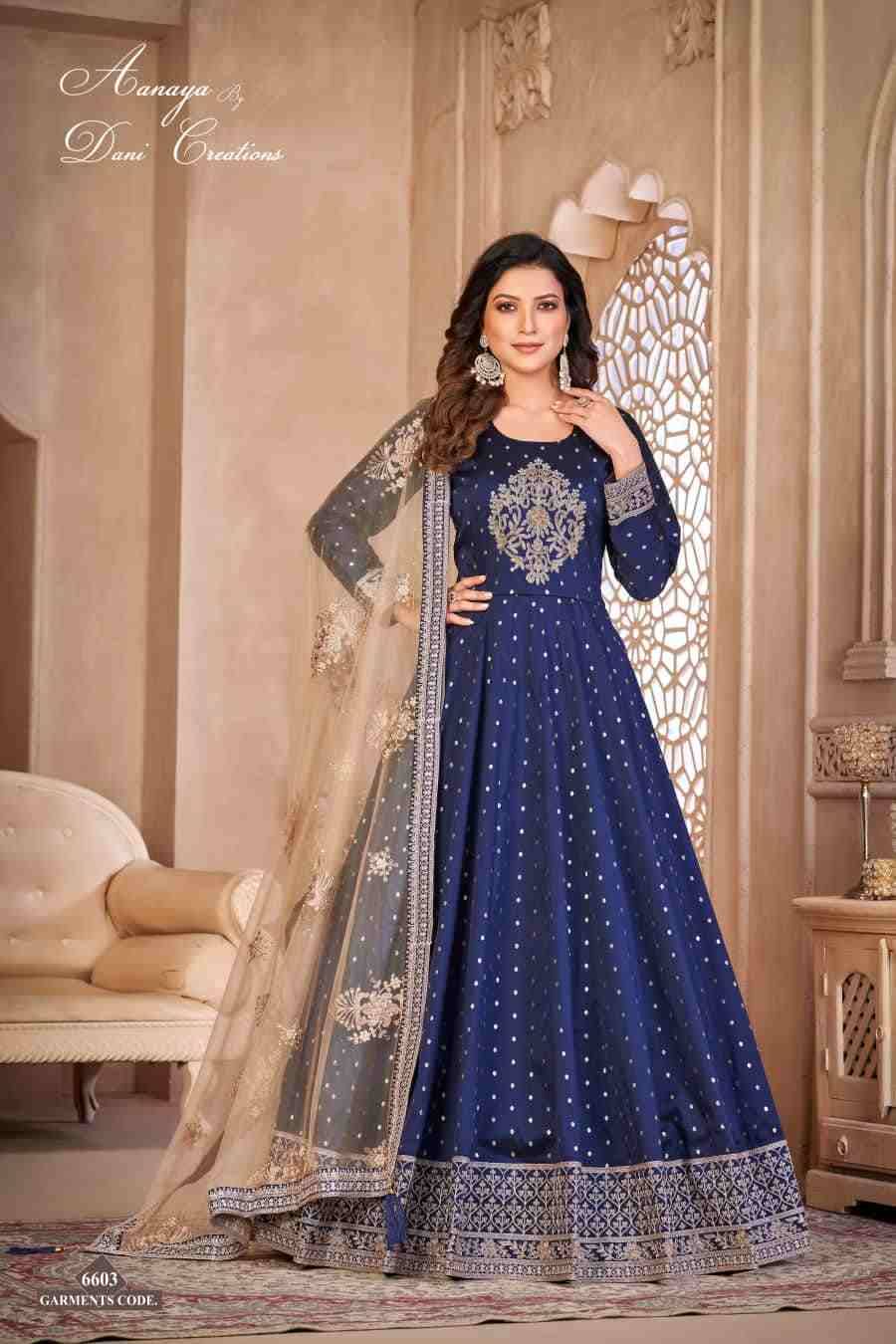 Aanaya Vol-166 By Twisha 6601 To 6604 Series Designer Anarkali Suits Beautiful Stylish Fancy Colorful Party Wear & Occasional Wear Tafeta Butti Dresses At Wholesale Price