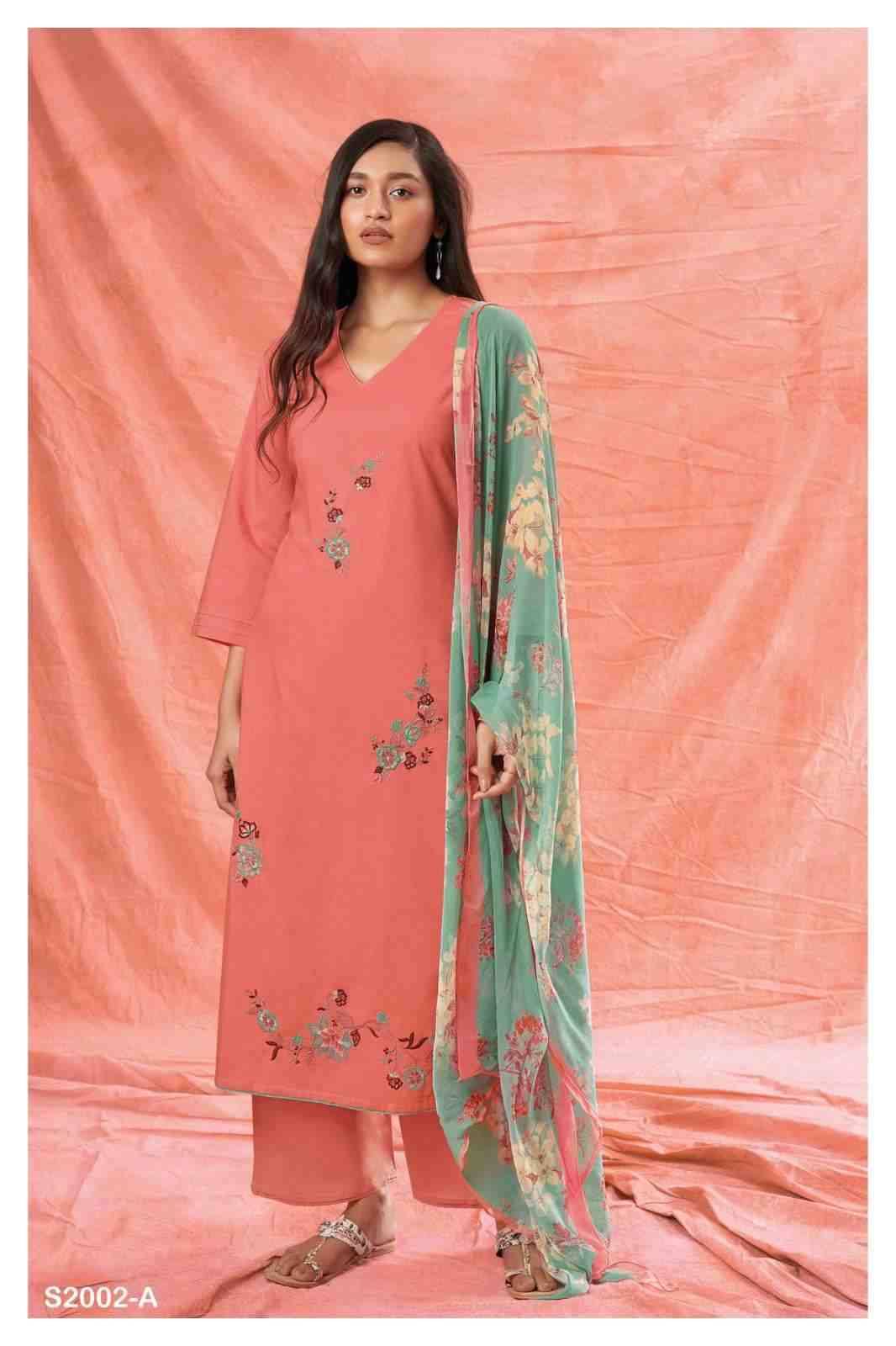 Kriti-2002 By Ganga Fashion 2002-A To 2002-D Series Beautiful Stylish Festive Suits Fancy Colorful Casual Wear & Ethnic Wear & Ready To Wear Cotton Silk Print Dresses At Wholesale Price