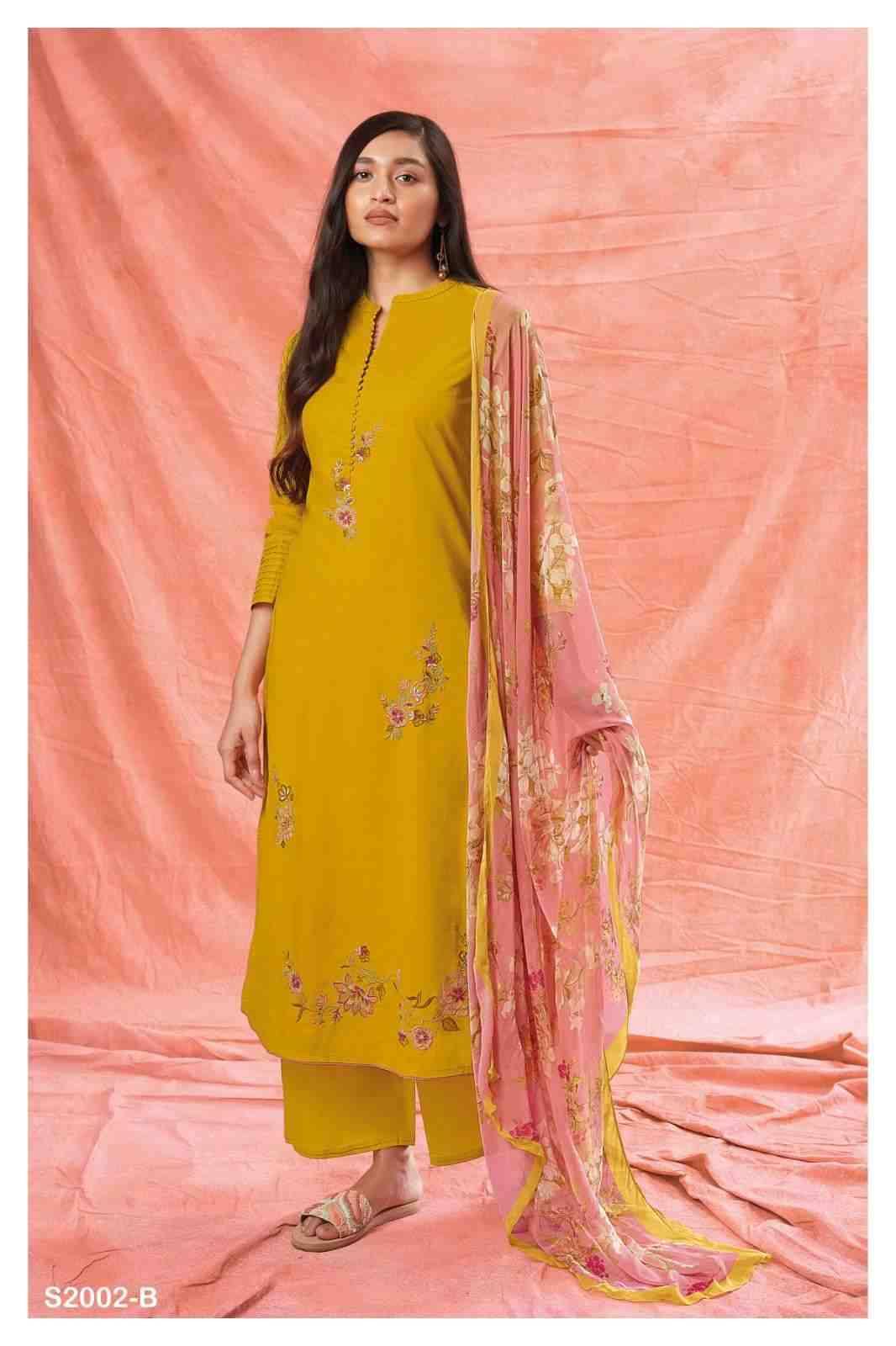 Kriti-2002 By Ganga Fashion 2002-A To 2002-D Series Beautiful Stylish Festive Suits Fancy Colorful Casual Wear & Ethnic Wear & Ready To Wear Cotton Silk Print Dresses At Wholesale Price