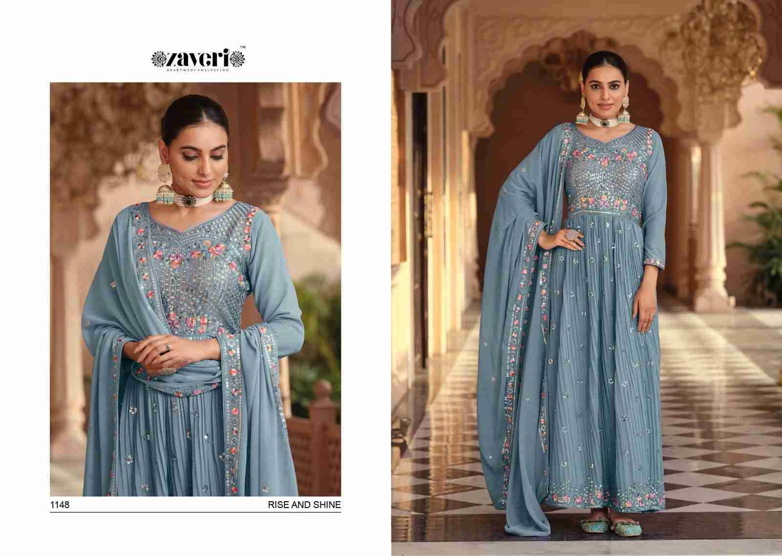 Apsara By Zaveri 1145 To 1148 Series Beautiful Stylish Fancy Colorful Casual Wear & Ethnic Wear Georgette Embroidery Gowns With Dupatta At Wholesale Price