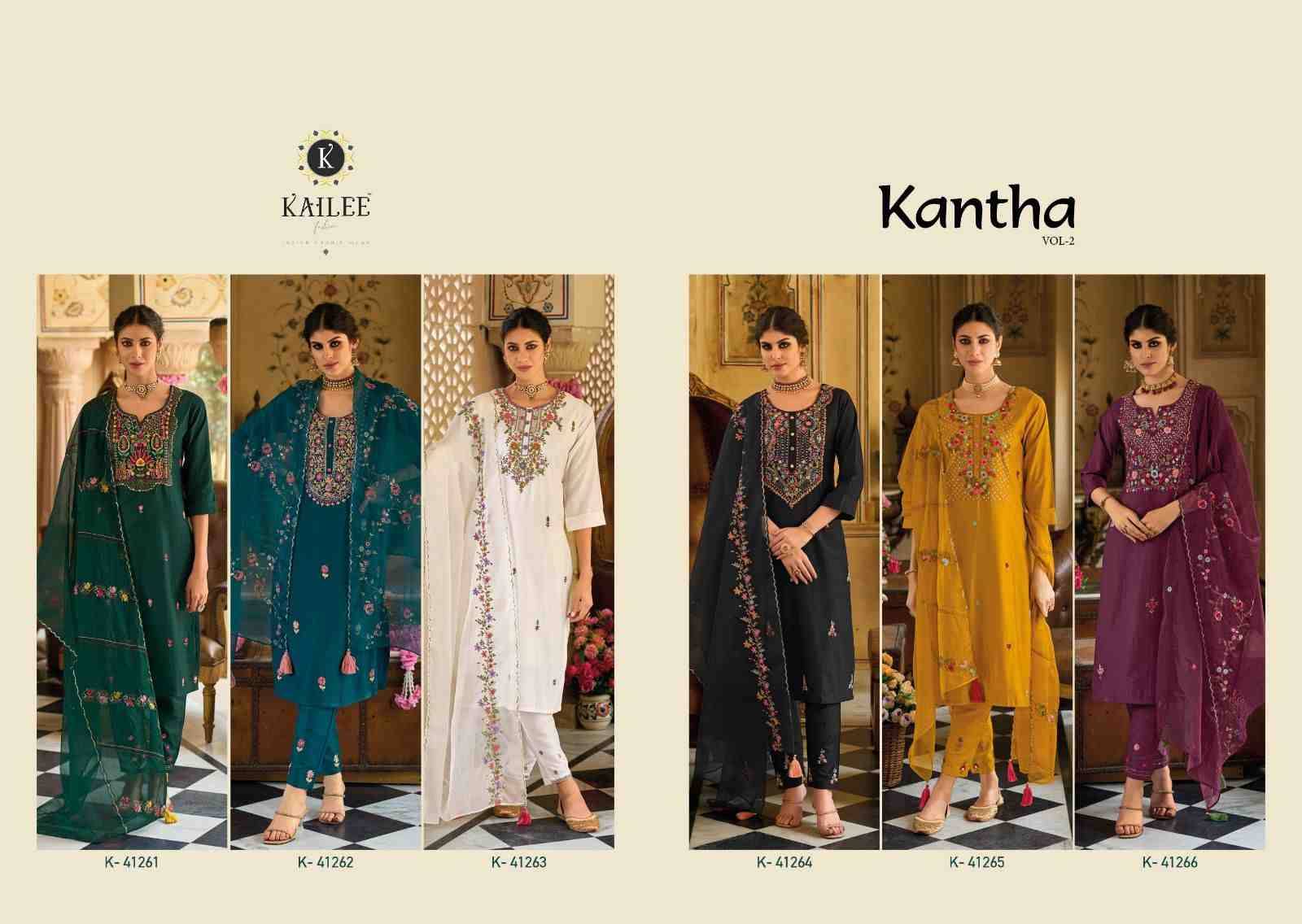 Kantha Vol-2 By Kailee 41261 To 41266 Series Beautiful Stylish Festive Suits Fancy Colorful Casual Wear & Ethnic Wear & Ready To Wear Pure Viscose Silk Dresses At Wholesale Price