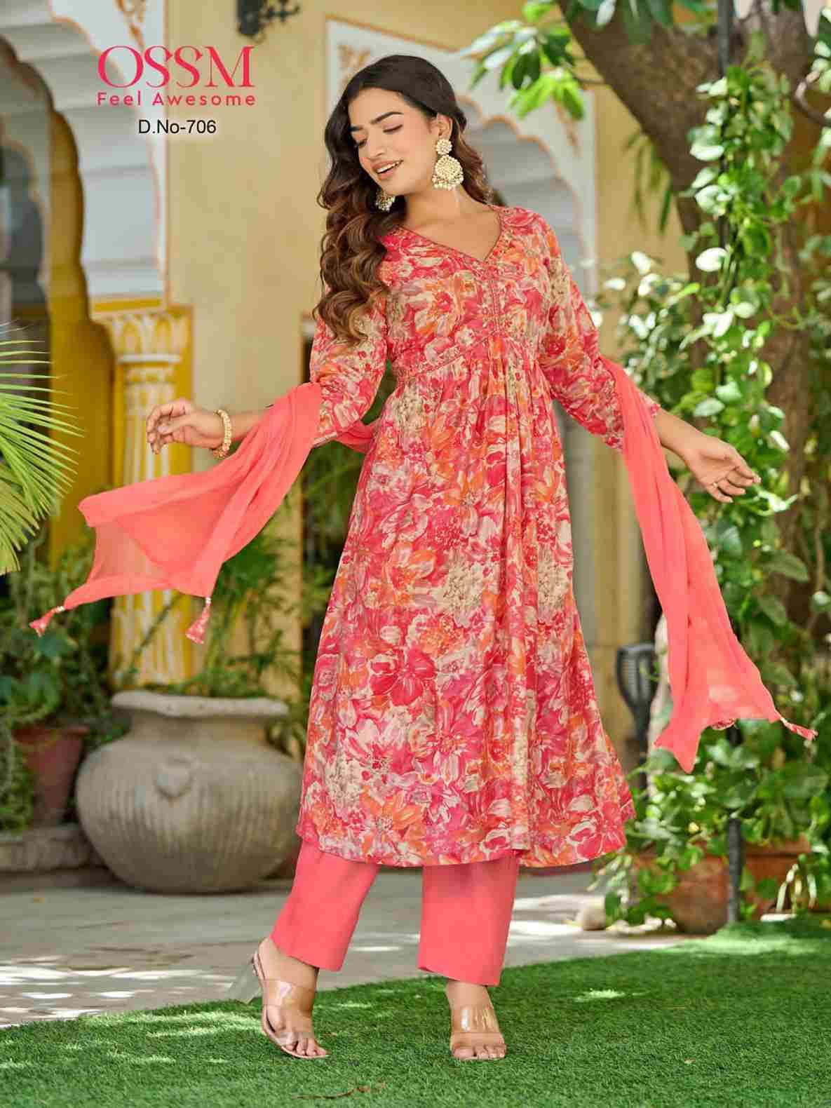 Resham Vol-7 By Ossm 701 To 706 Series Beautiful Stylish Festive Suits Fancy Colorful Casual Wear & Ethnic Wear & Ready To Wear Modal Chanderi Dresses At Wholesale Price