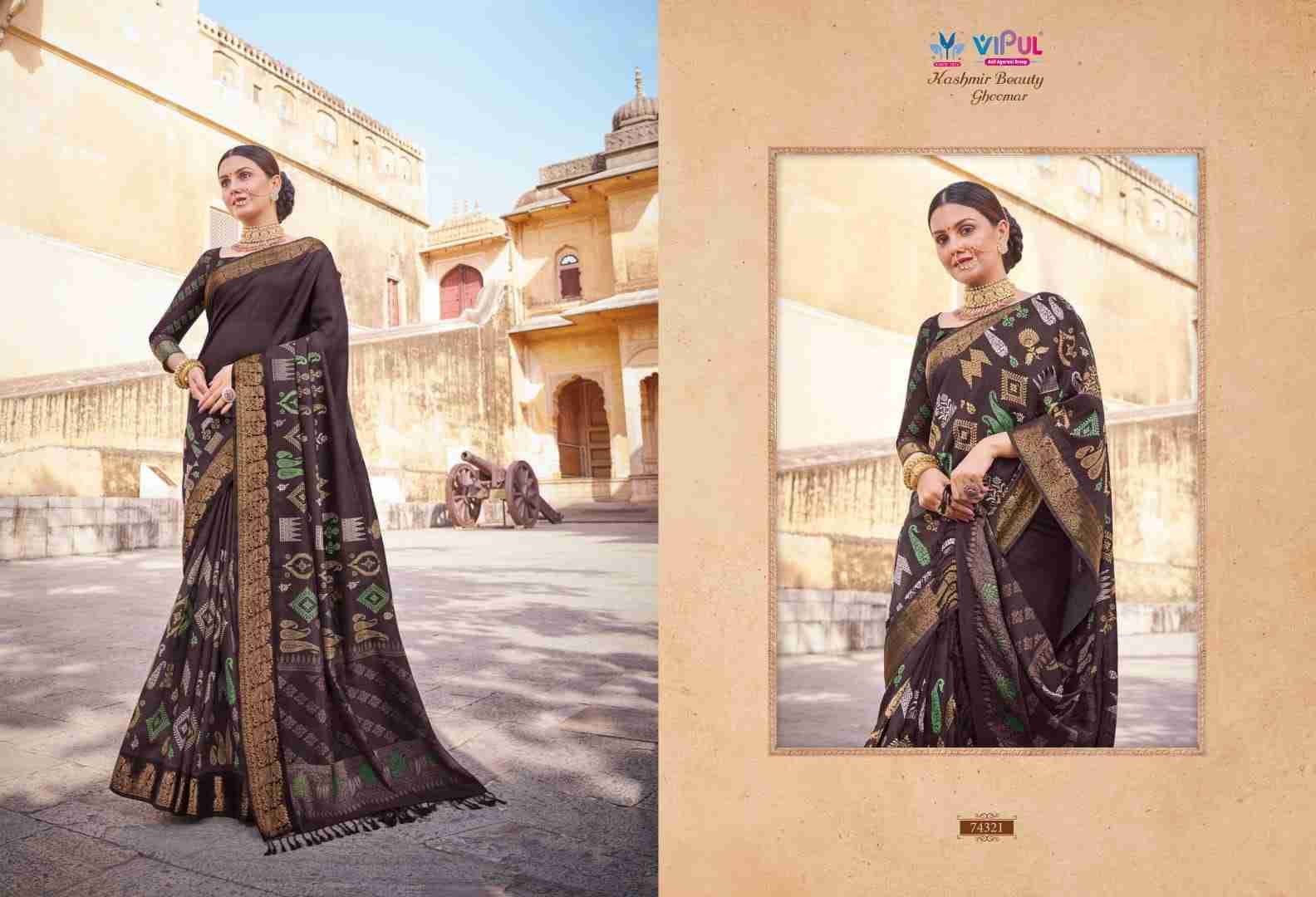 Kashmir Beauty Ghoomar By Vipul Fashion 74304 To 74321 Series Indian Traditional Wear Collection Beautiful Stylish Fancy Colorful Party Wear & Occasional Wear Fancy Sarees At Wholesale Price