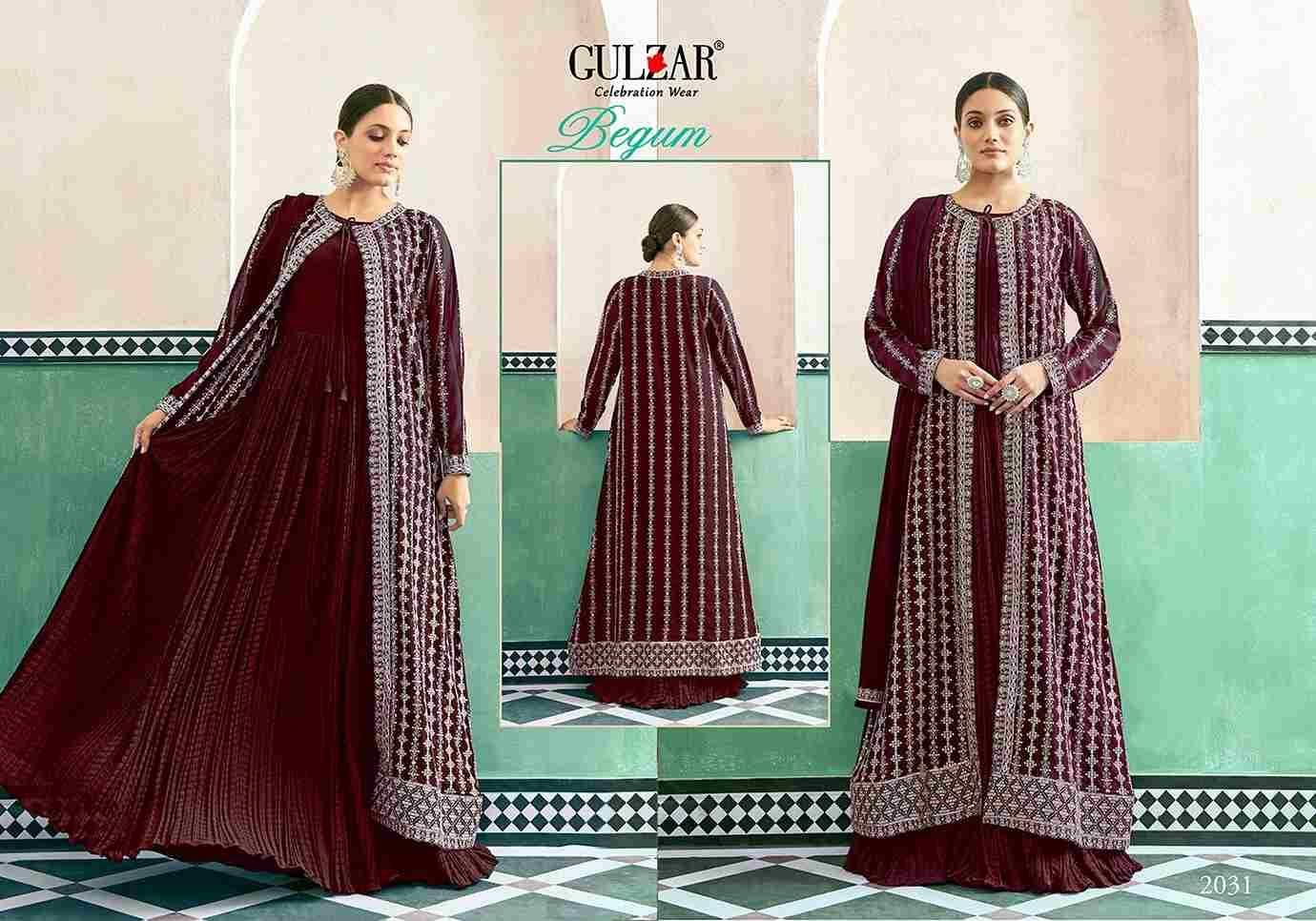 Begum By Gulzar 2031 To 2034 Series Beautiful Stylish Fancy Colorful Casual Wear & Ethnic Wear Georgette Embroidery Gowns With Dupatta At Wholesale Price