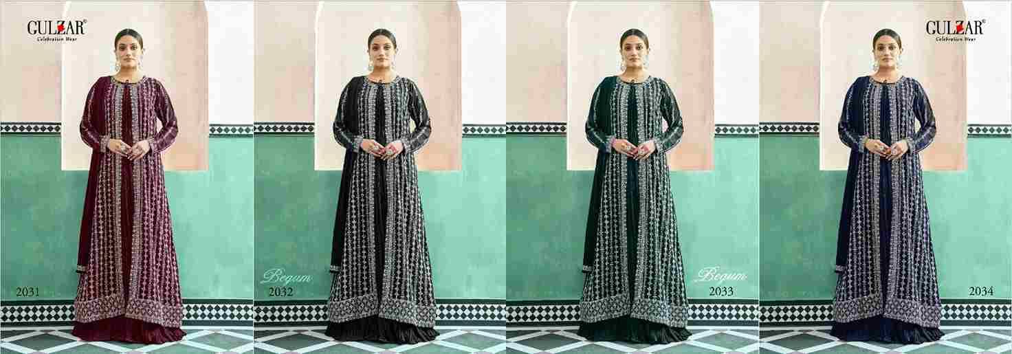 Begum By Gulzar 2031 To 2034 Series Beautiful Stylish Fancy Colorful Casual Wear & Ethnic Wear Georgette Embroidery Gowns With Dupatta At Wholesale Price