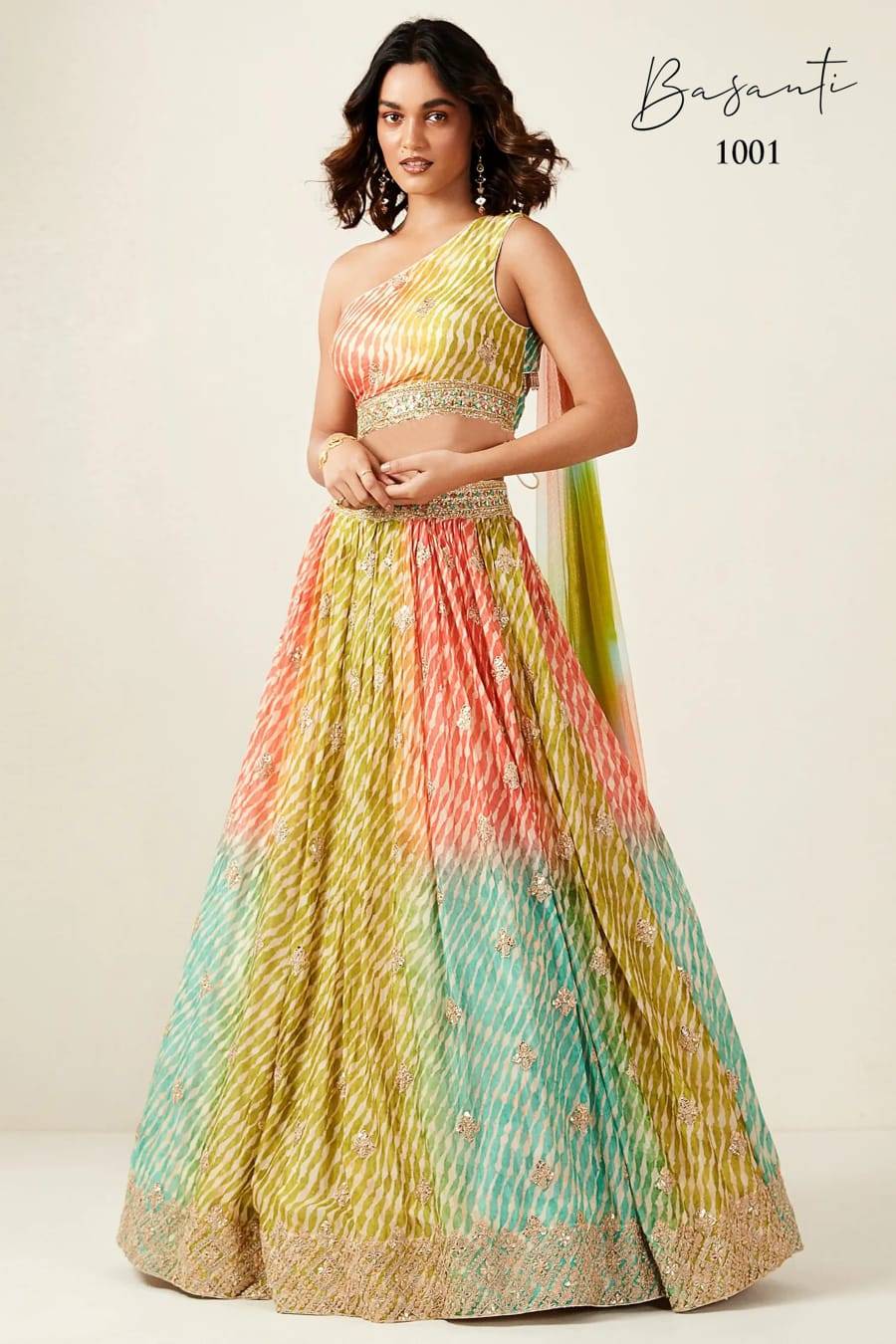 Basanti By Fashid Wholesale 1001 To 1003 Series Designer Beautiful Festive Collection Occasional Wear & Party Wear Dola Silk Lehengas At Wholesale Price