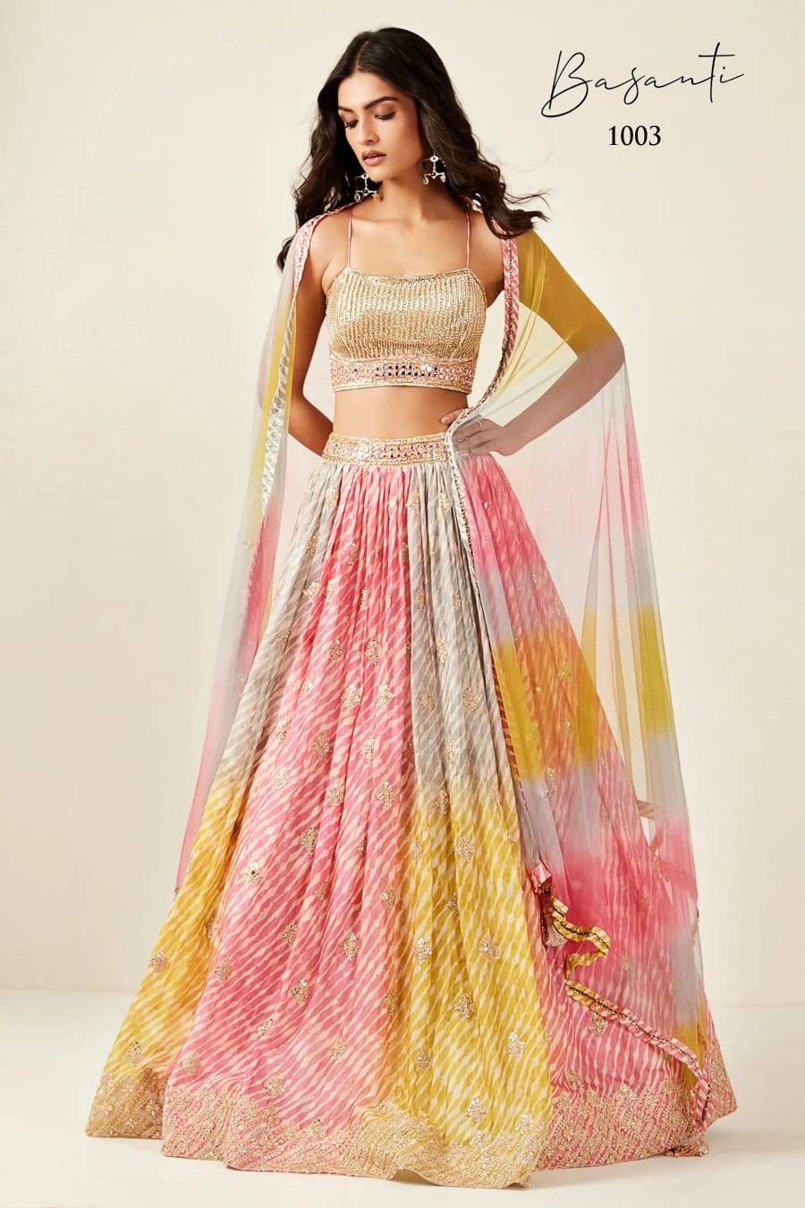 Basanti By Fashid Wholesale 1001 To 1003 Series Designer Beautiful Festive Collection Occasional Wear & Party Wear Dola Silk Lehengas At Wholesale Price