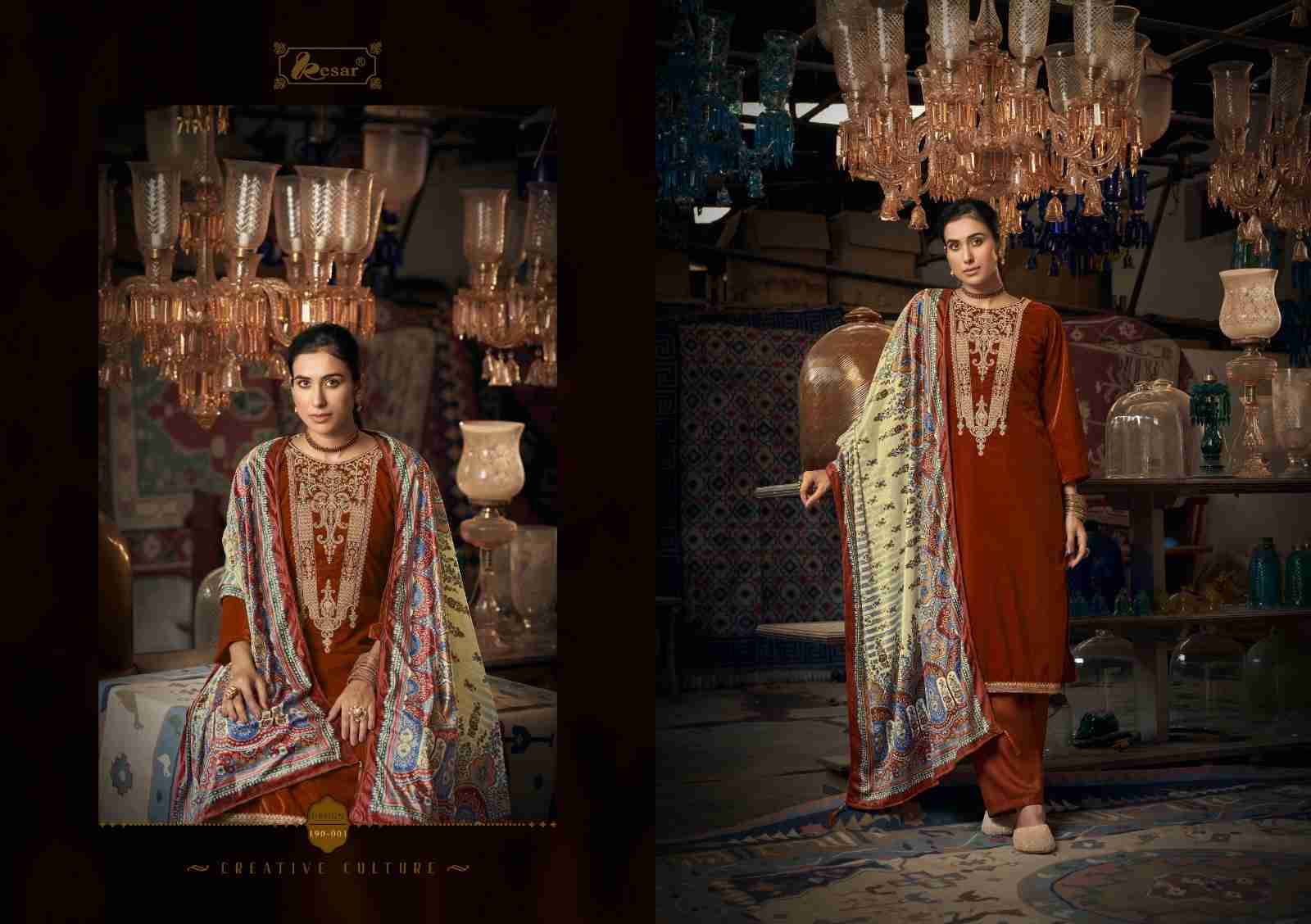 Wahida By Kesar 190-001 To 190-006 Series Beautiful Festive Suits Colorful Stylish Fancy Casual Wear & Ethnic Wear Pure Viscose Velvet Dresses At Wholesale Price