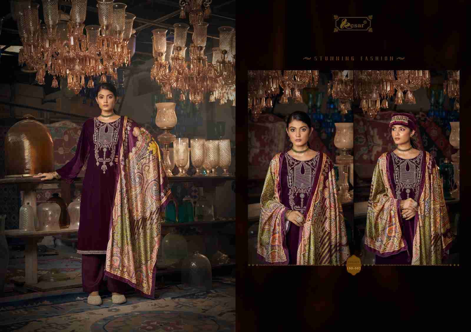 Wahida By Kesar 190-001 To 190-006 Series Beautiful Festive Suits Colorful Stylish Fancy Casual Wear & Ethnic Wear Pure Viscose Velvet Dresses At Wholesale Price