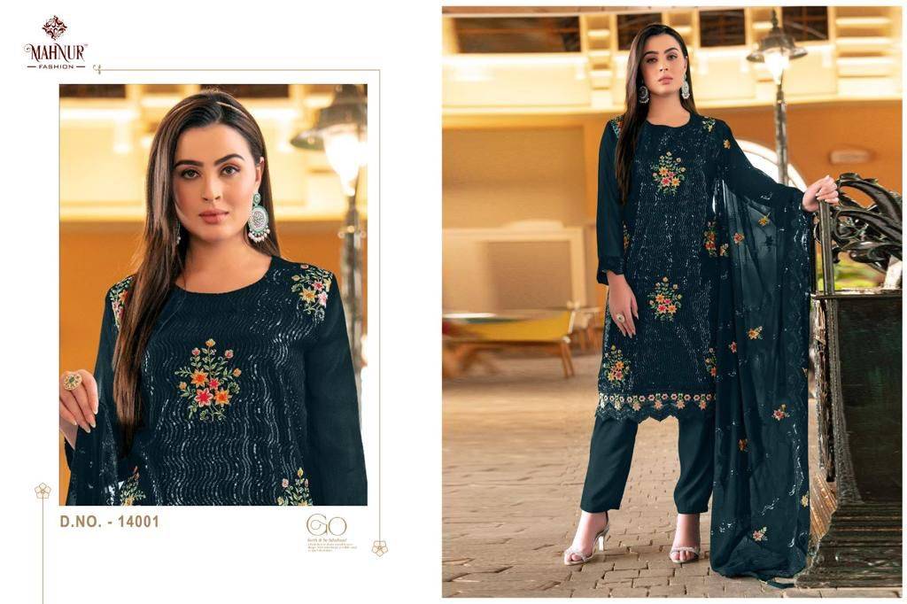 Emaan Adeel Premium Collection Vol-14 By Mahnur Fashion 14001 To 14003 Series Beautiful Pakistani Suits Colorful Stylish Fancy Casual Wear & Ethnic Wear Heavy Georgette With Embroidered Dresses At Wholesale Price