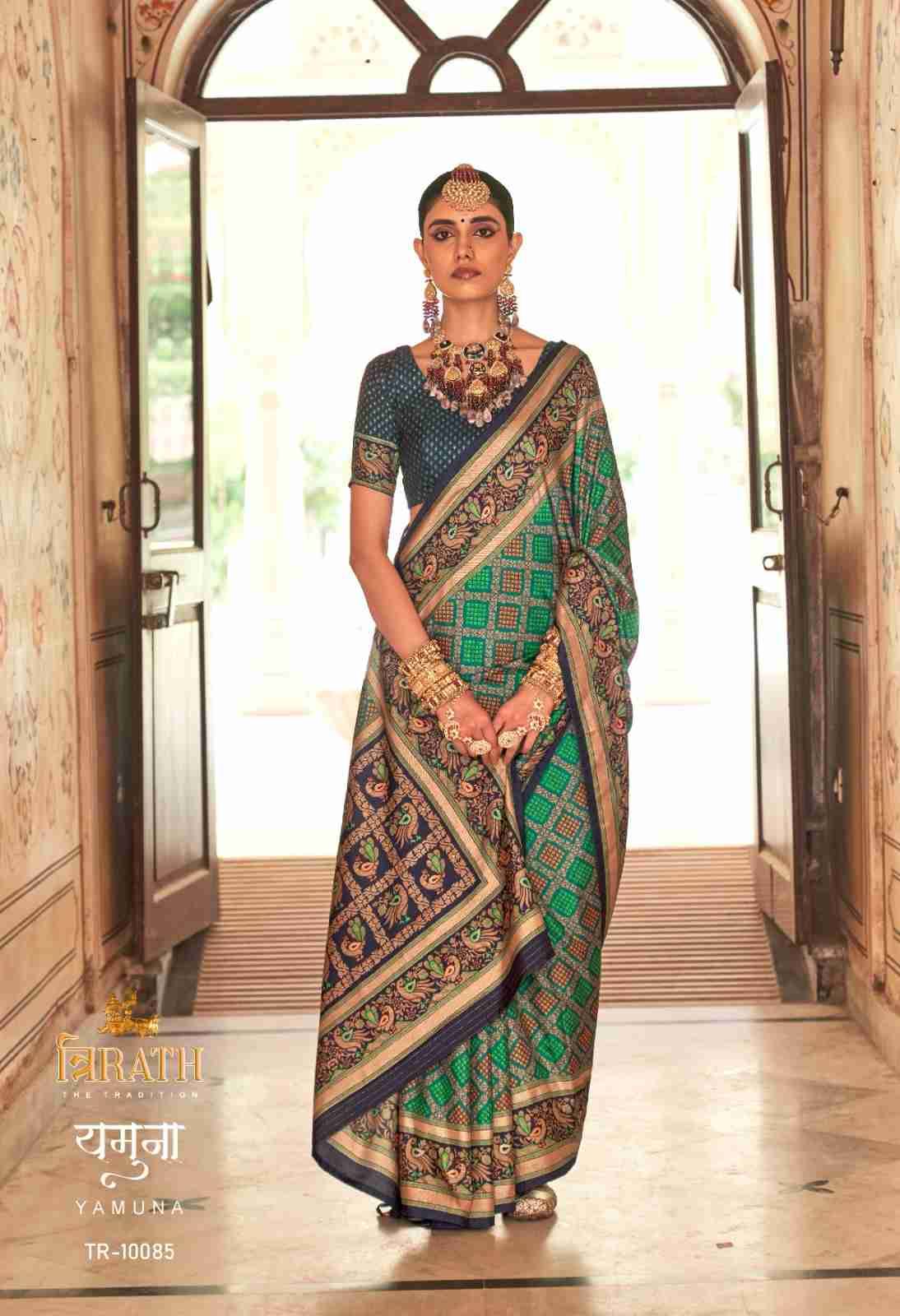 Yamuna By Trirath 10079 To 10087 Series Indian Traditional Wear Collection Beautiful Stylish Fancy Colorful Party Wear & Occasional Wear Banarasi Silk Sarees At Wholesale Price