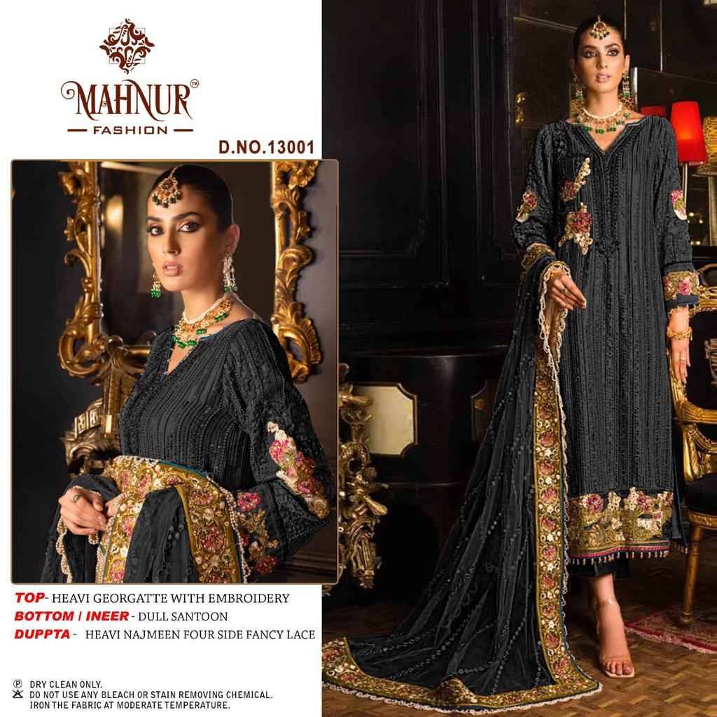 Emaan Adeel Premium Collection Vol-13 By Mahnur Fashion 13001 To 13002 Series Beautiful Pakistani Suits Colorful Stylish Fancy Casual Wear & Ethnic Wear Heavy Georgette With Embroidered Dresses At Wholesale Price