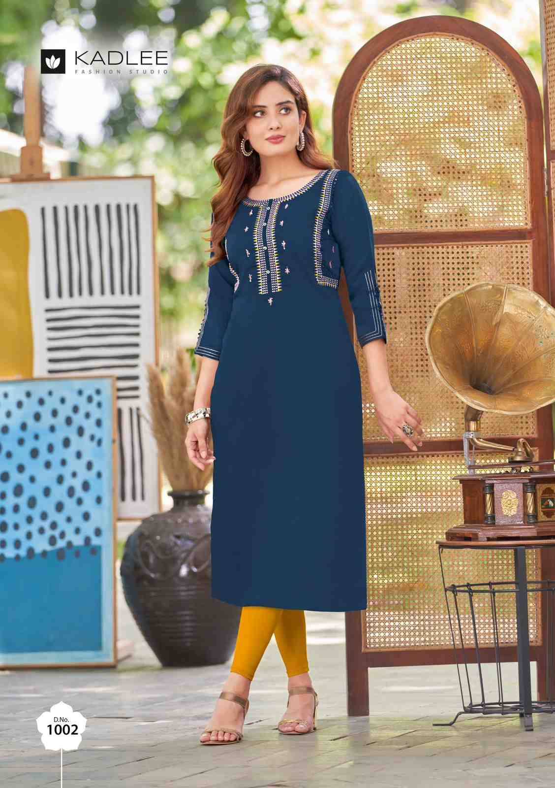 Morni By Kadlee 1001 To 1006 Series Designer Stylish Fancy Colorful Beautiful Party Wear & Ethnic Wear Collection Heavy Rayon Embroidered Kurtis At Wholesale Price