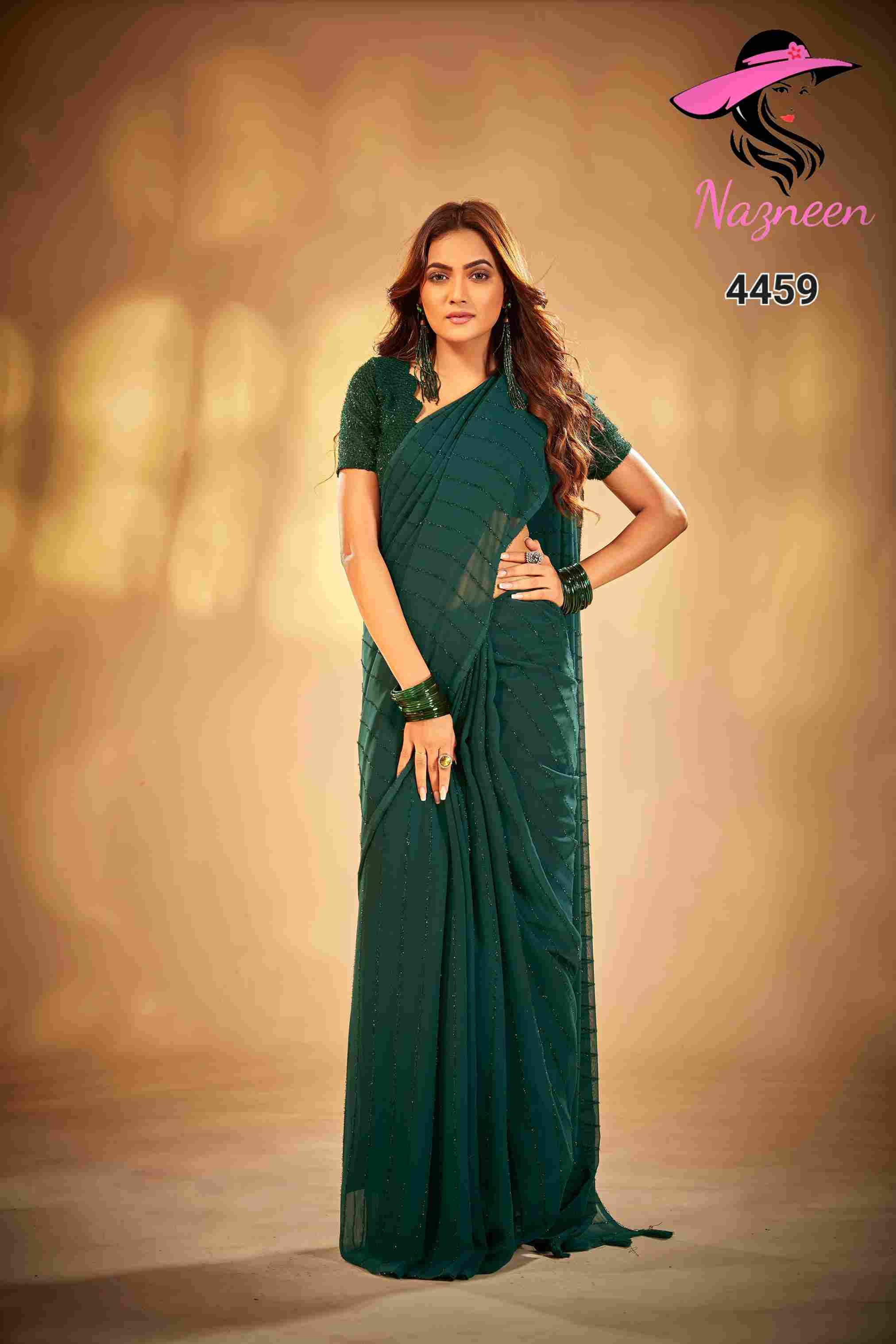 Swarna Vol-1 By Nazneen 4459 To 4461 Series Indian Traditional Wear Collection Beautiful Stylish Fancy Colorful Party Wear & Occasional Wear Georgette Sarees At Wholesale Price
