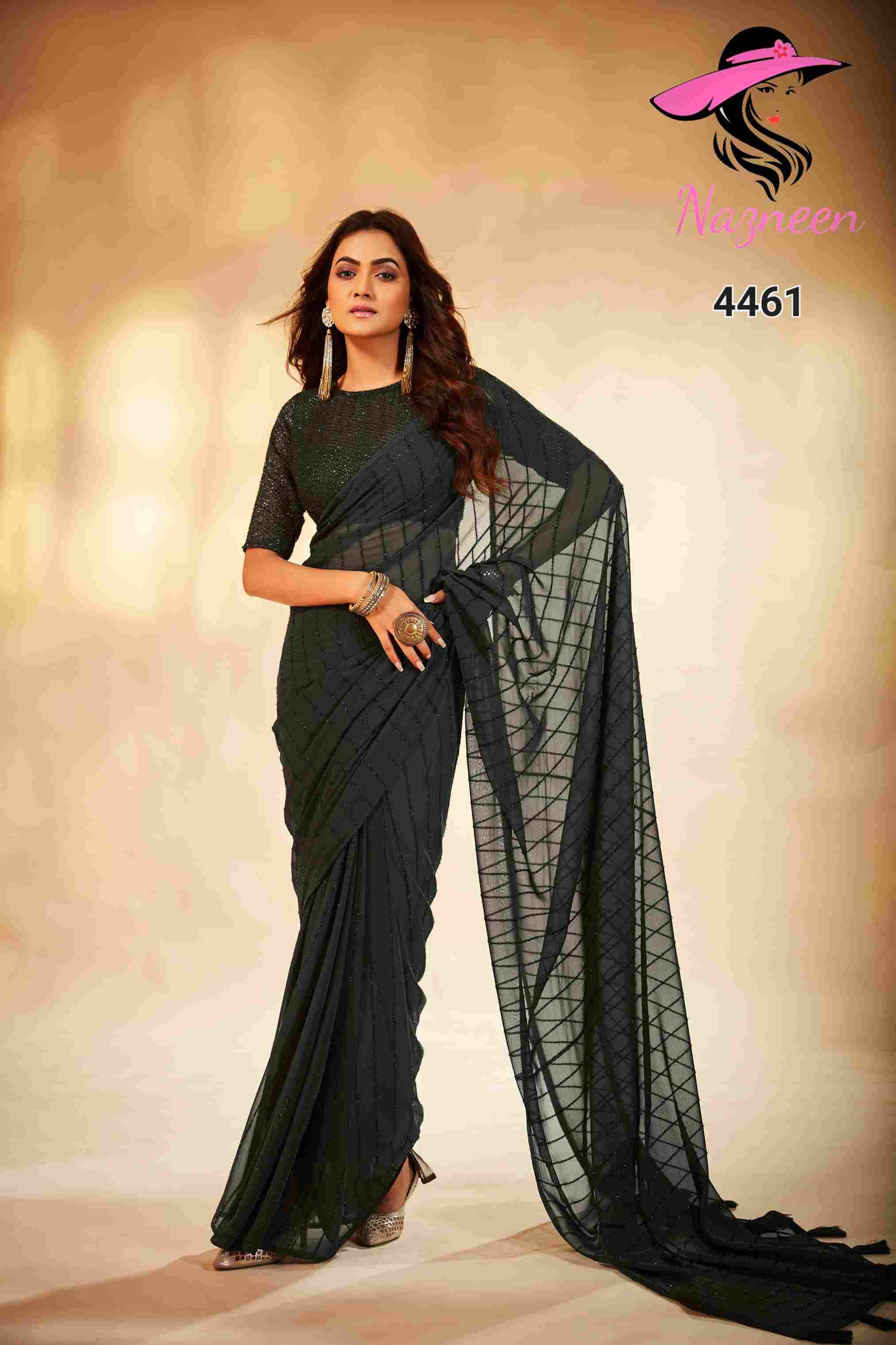 Swarna Vol-1 By Nazneen 4459 To 4461 Series Indian Traditional Wear Collection Beautiful Stylish Fancy Colorful Party Wear & Occasional Wear Georgette Sarees At Wholesale Price
