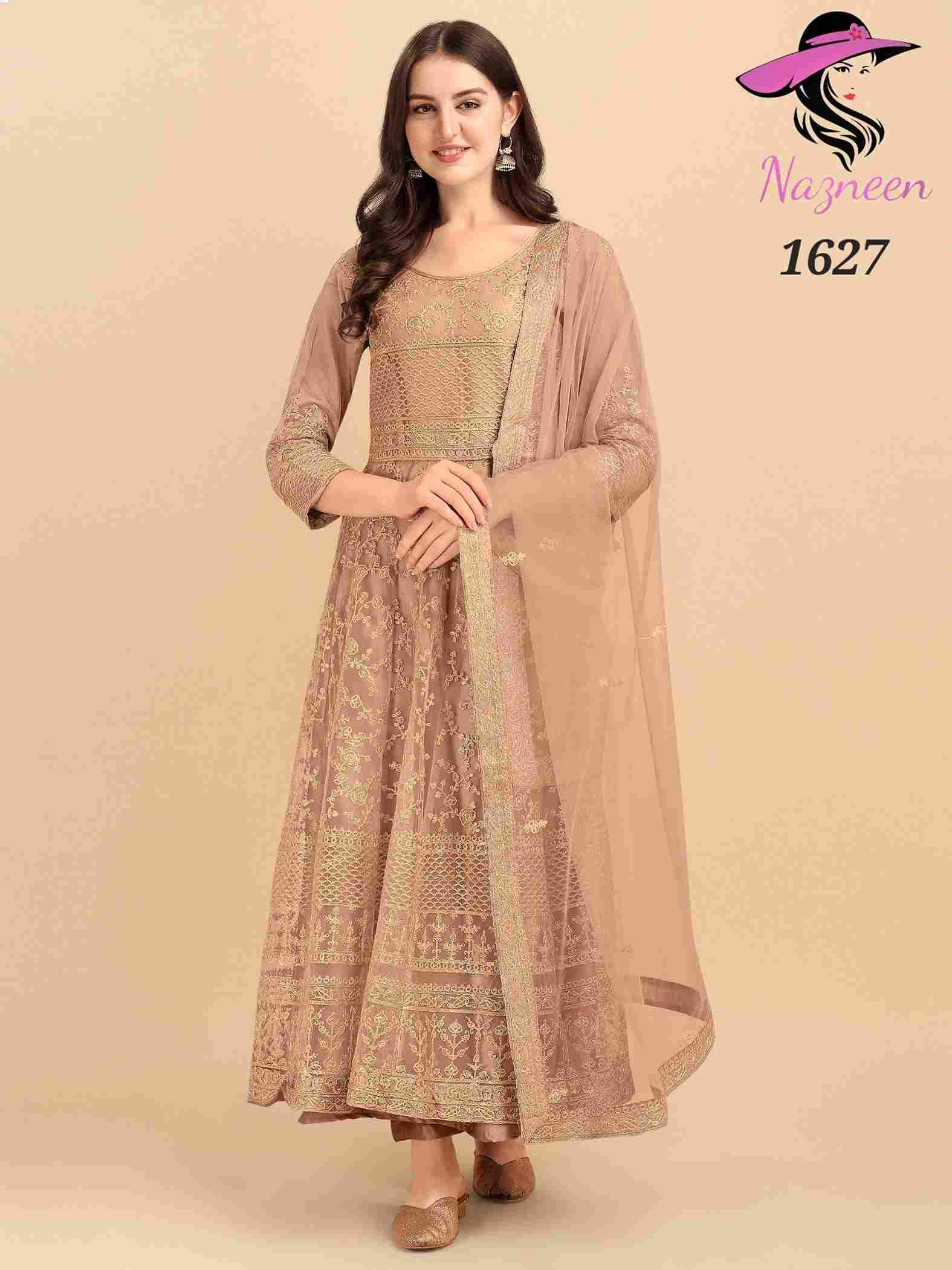 Vedika By Nazneen 1626 To 1629 Series Beautiful Festive Suits Colorful Stylish Fancy Casual Wear & Ethnic Wear Net Embroidered Dresses At Wholesale Price