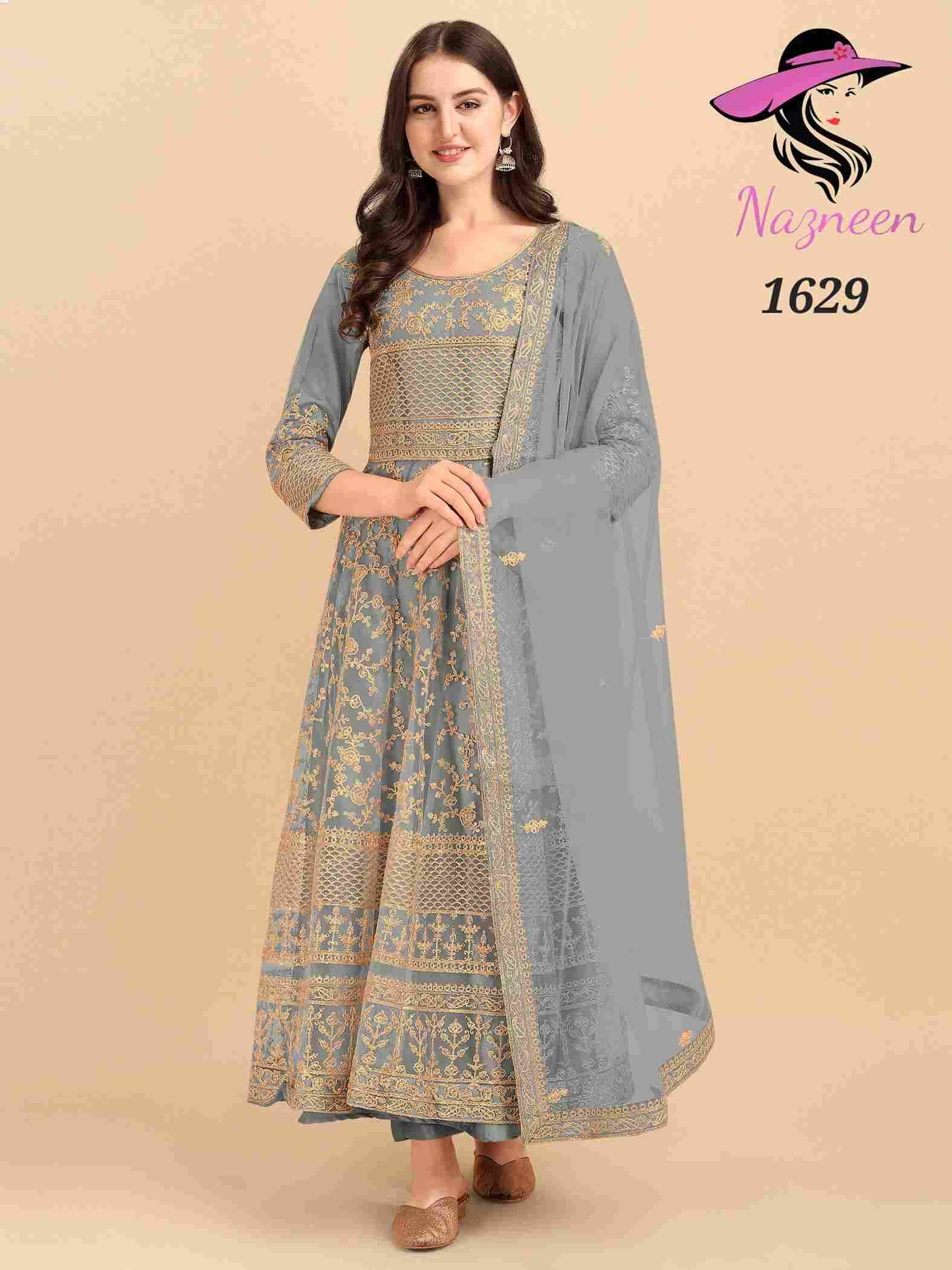 Vedika By Nazneen 1626 To 1629 Series Beautiful Festive Suits Colorful Stylish Fancy Casual Wear & Ethnic Wear Net Embroidered Dresses At Wholesale Price