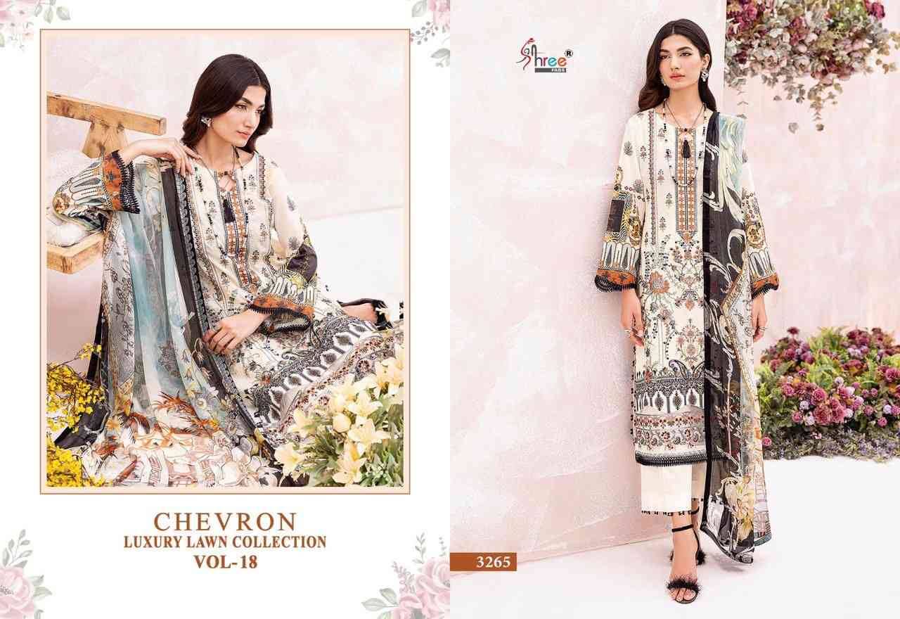 Chevron Luxury Lawn Collection Vol-18 By Shree Fabs 3264 To 3270 Series Pakistani Suits Collection Beautiful Stylish Fancy Colorful Party Wear & Occasional Wear Pure Lawn Embroidered Dresses At Wholesale Price