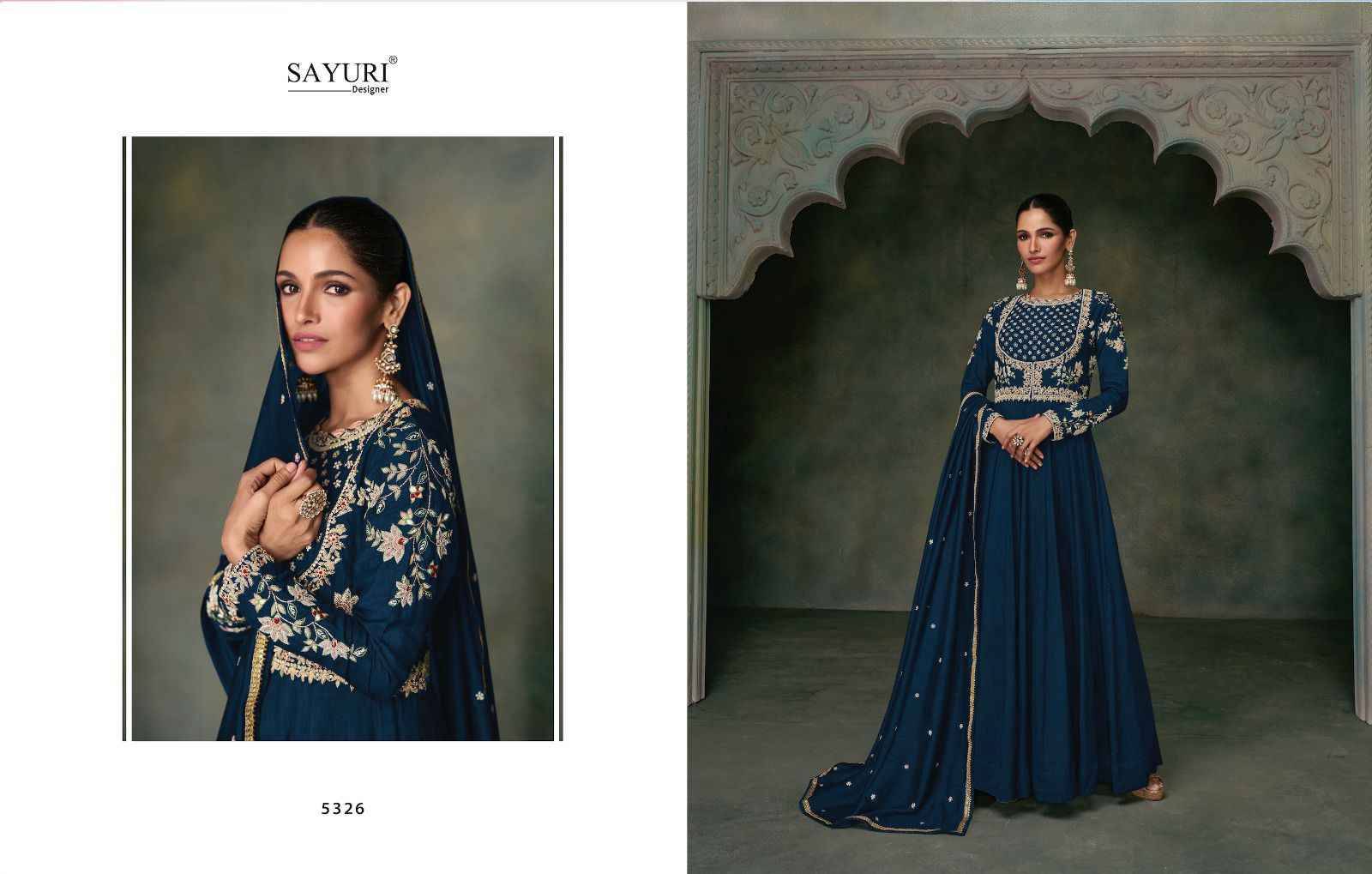 Bunaai By Sayuri 5326 To 5328 Series Beautiful Stylish Fancy Colorful Casual Wear & Ethnic Wear Premium Silk Gowns With Dupatta At Wholesale Price