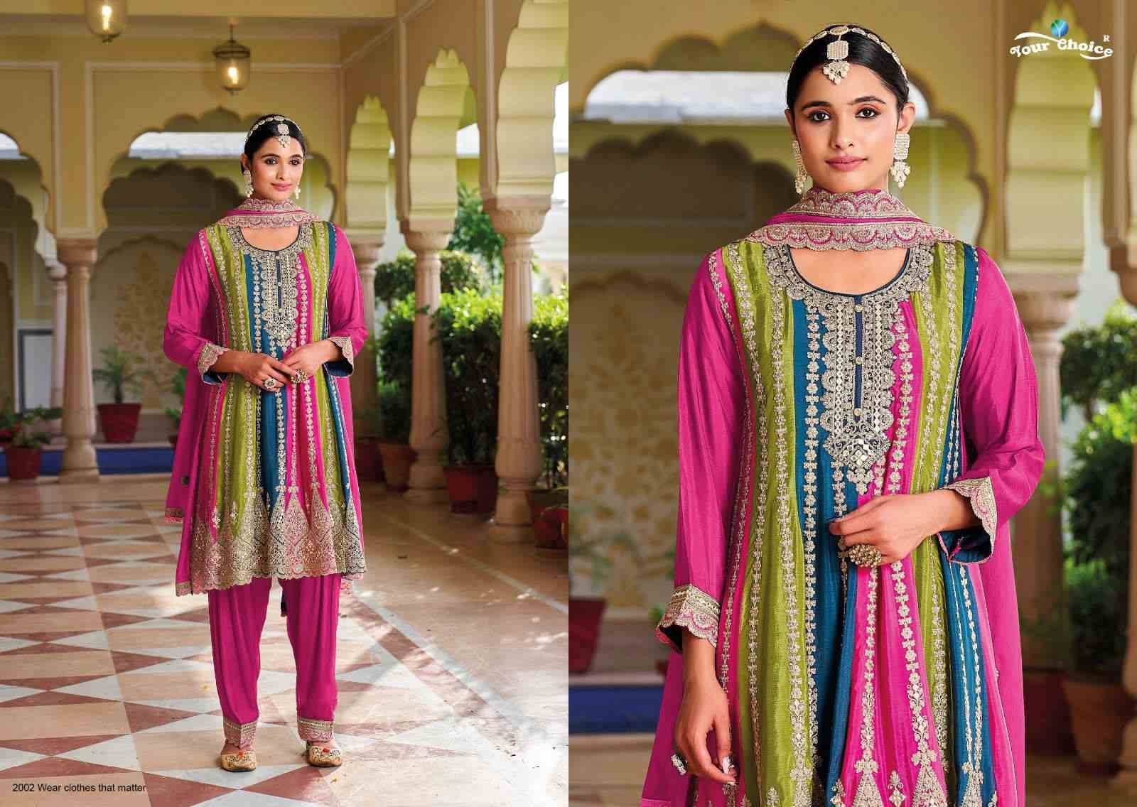 Zoyaa Vol-2 By Your Choice 2001 To 2003 Series Beautiful Festive Suits Colorful Stylish Fancy Casual Wear & Ethnic Wear Chinnon Embroidered Dresses At Wholesale Price