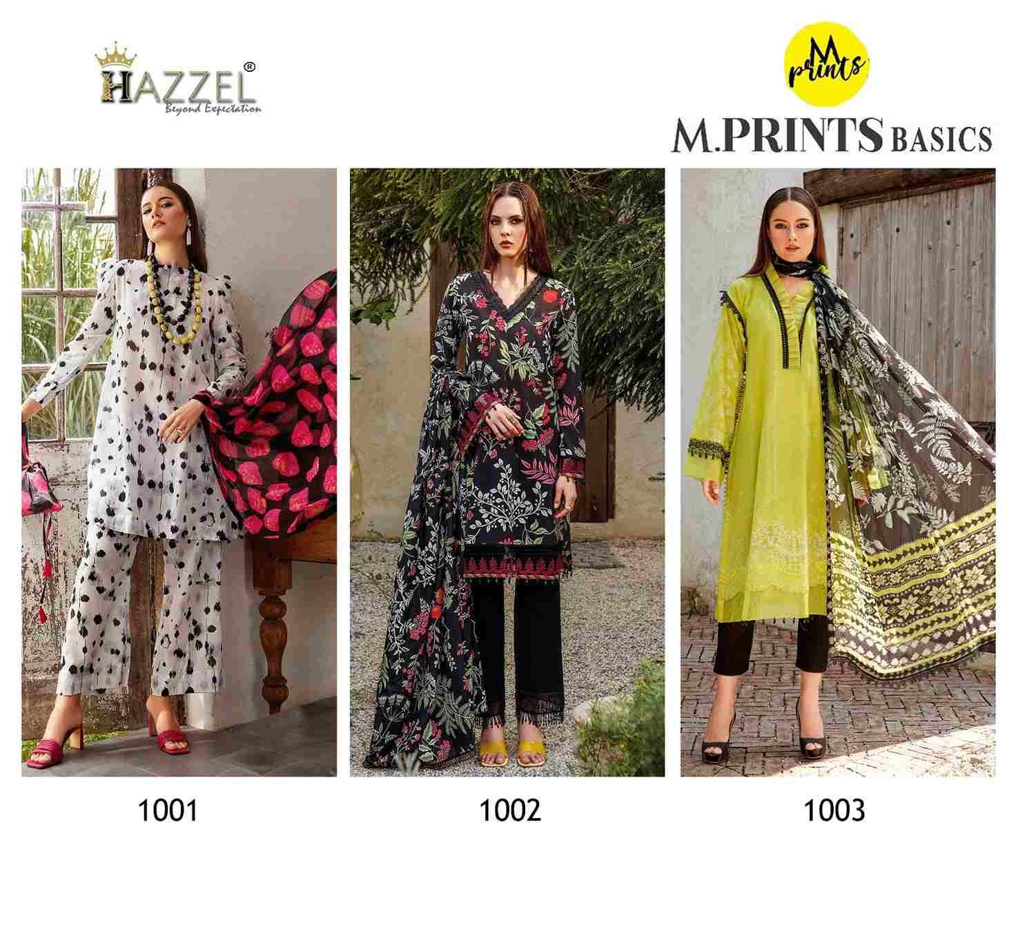 M.Prints Basics By Hazzel 1001 To 1003 Series Designer Pakistani Suits Beautiful Fancy Stylish Colorful Party Wear & Occasional Wear Pure Cotton Print Embroidery Dresses At Wholesale Price