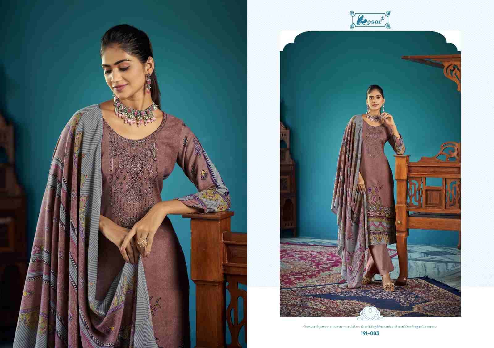 Amira By Kesar 191-001 To 191-006 Series Beautiful Festive Suits Colorful Stylish Fancy Casual Wear & Ethnic Wear Whoolan Dresses At Wholesale Price