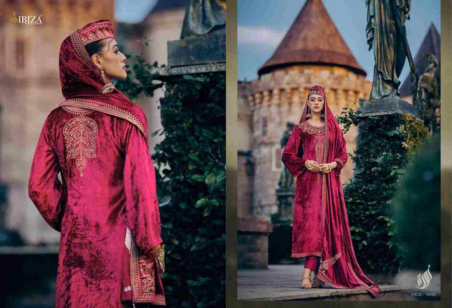 Pink Velvet By Ibiza 10429 To 10434 Series Beautiful Stylish Festive Suits Fancy Colorful Casual Wear & Ethnic Wear & Ready To Wear Pure Viscose Velvet With Work Dresses At Wholesale Price